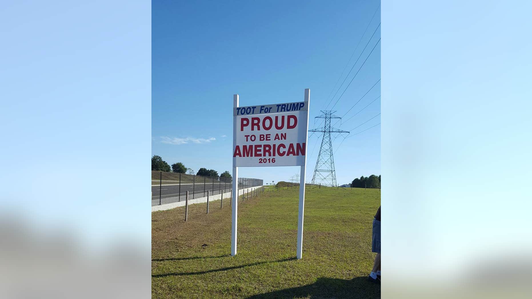 Elaine Simmons was ordered to remove her "Toot for Trump" sign for violating county codes after someone complained.