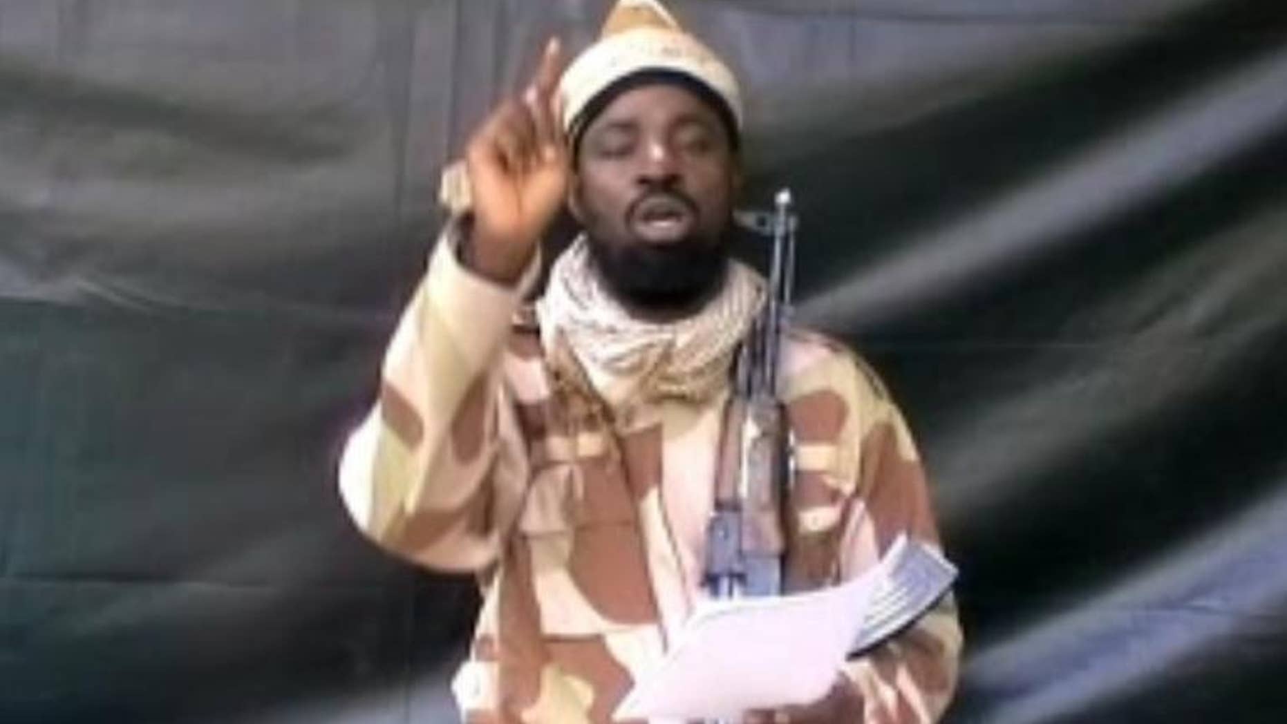 A grab made on July 13, 2013 from a video obtained by AFP shows the leader of the Islamist extremist group Boko Haram Abubakar Shekau