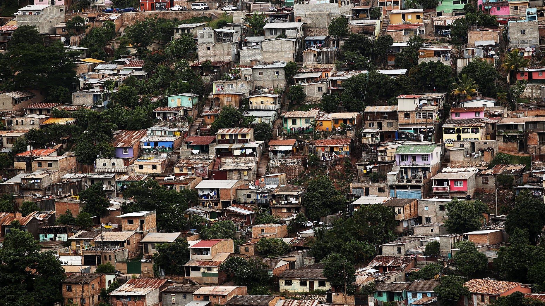 Slums are viewed in the capital city of Tegucigalpa, Honduras.