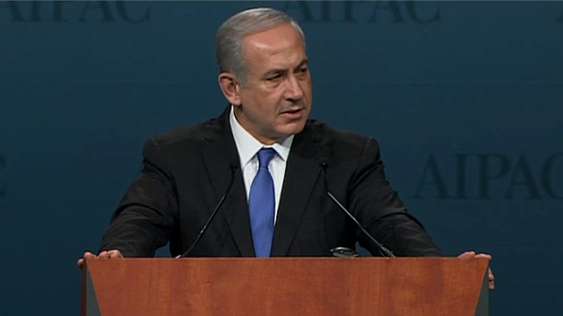 March 5, 2012: Israel Prime Minister Benjamin Netanyahu addresses the American Israel Public Affairs Committee.