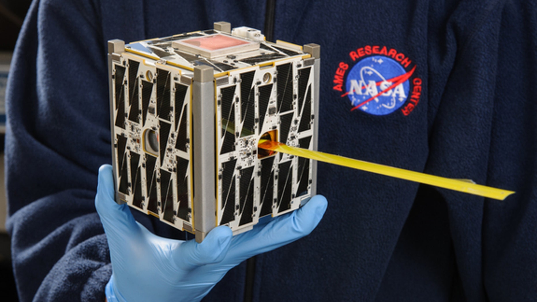 PhoneSat 2.5, developed at NASA's Ames Research Center in Moffett Field, California and launched in March 2014, uses commercially available smartphone technology to collect data on the long-term performance of consumer technologies used in spac