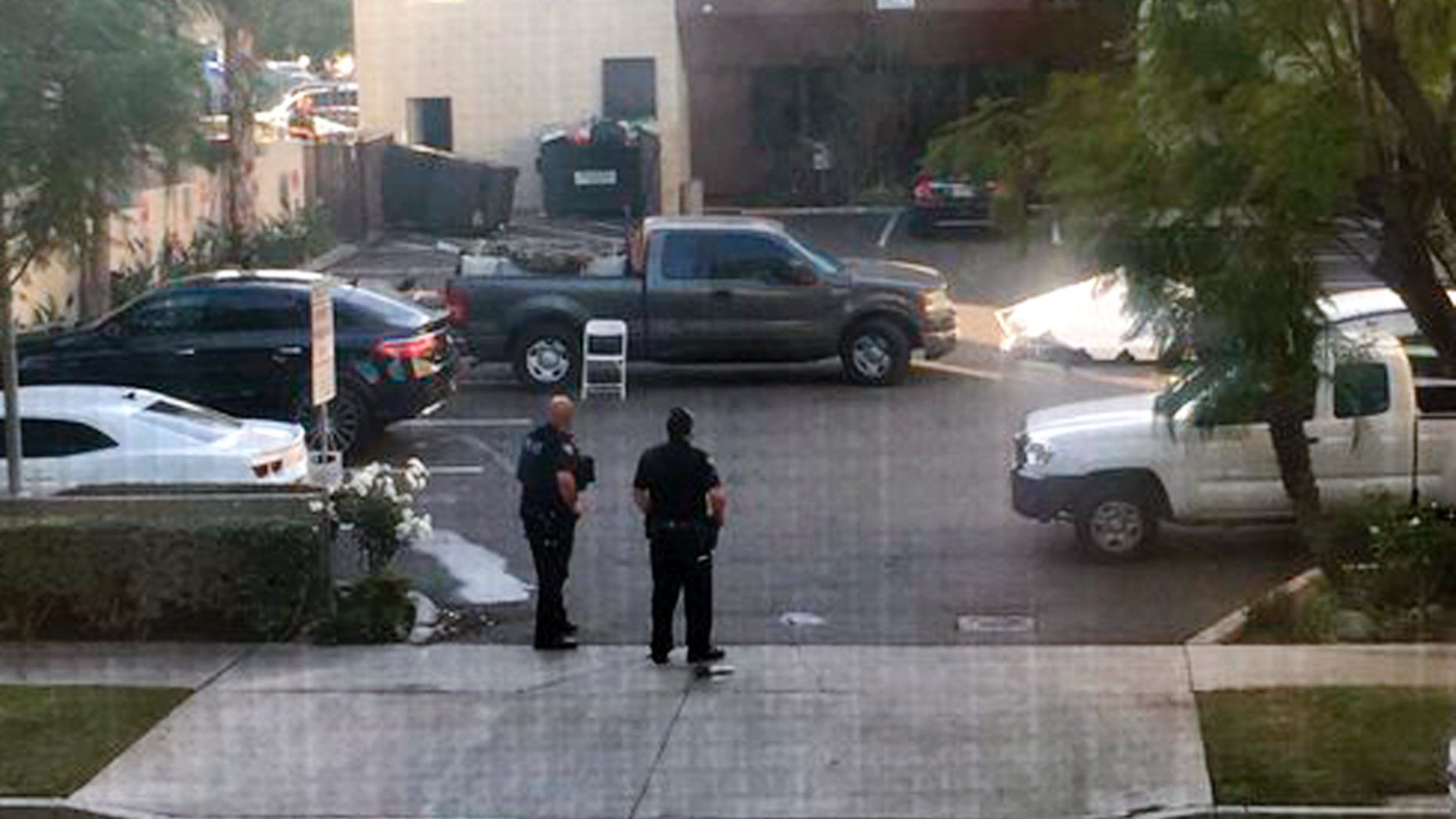 Police at the scene of an active shooting in Long Beach, Calif. Friday, Dec. 29, 2017.