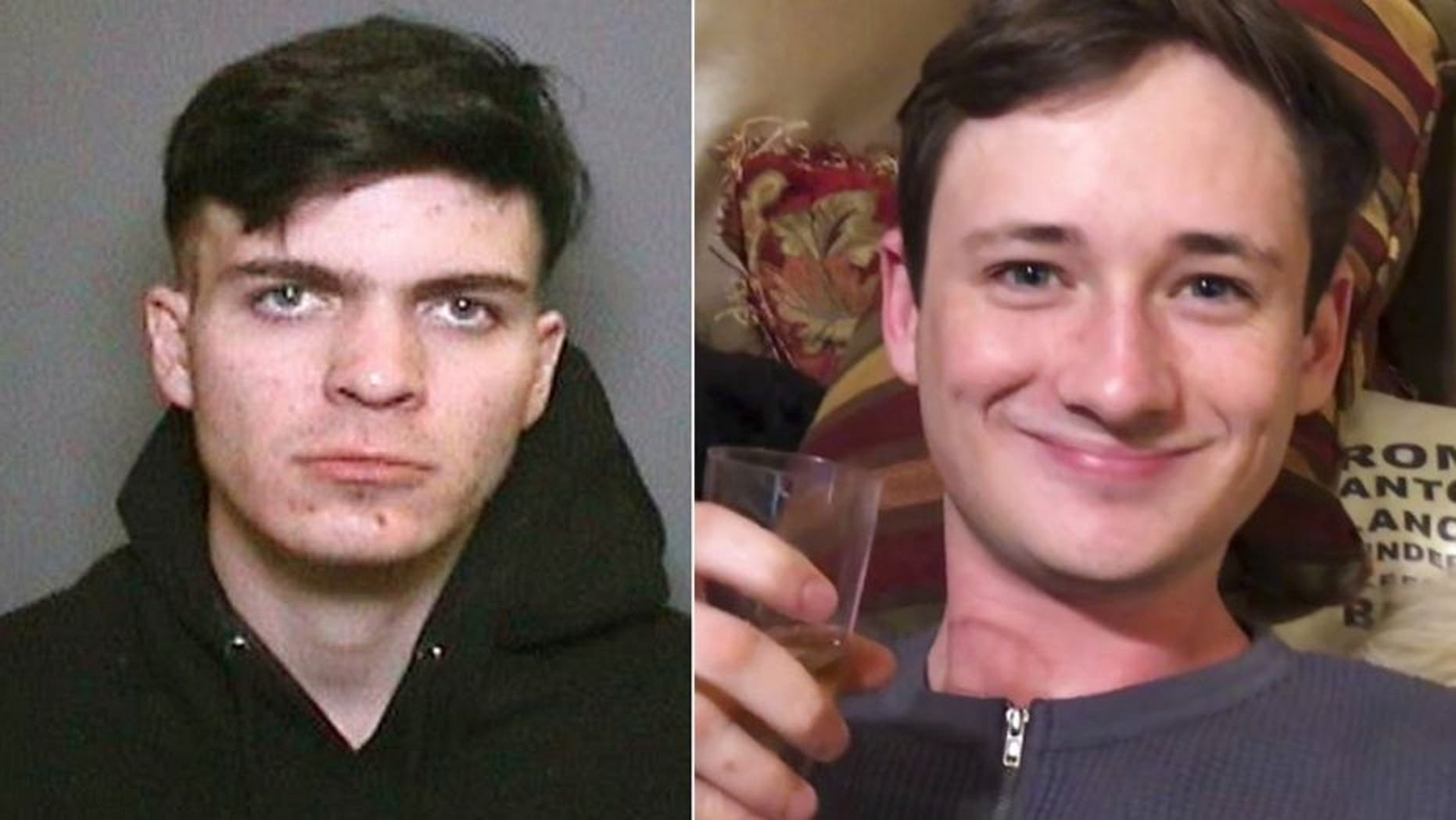 Blaze Bernstein, right, was reportedly stabbed at least 20 times before he was found dead in a California park on Jan. 9. Sam Woodward, left, was arrested as a suspect in his death.
