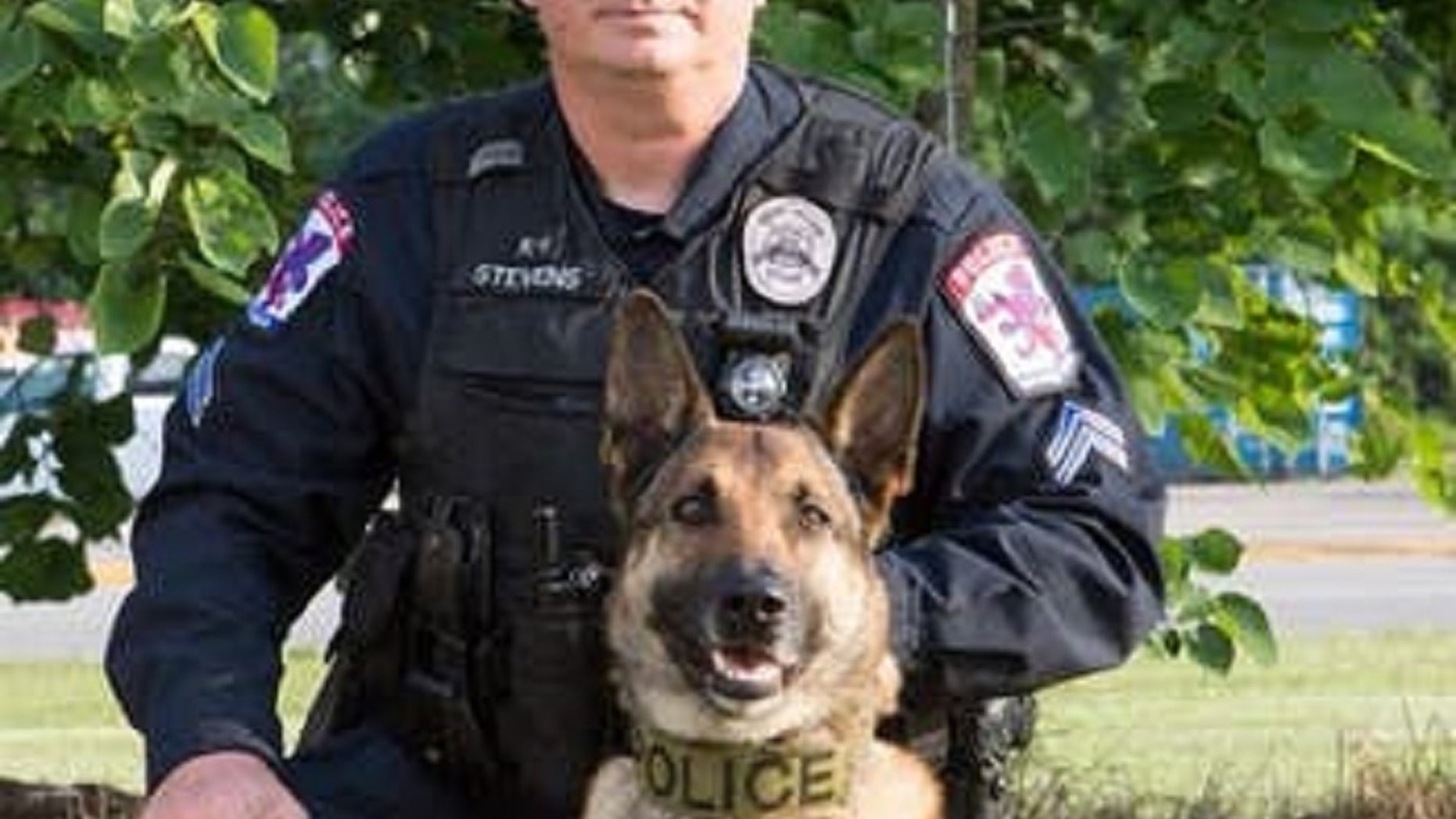 A Texas woman stabbed a K-9 police dog in the face Monday, after refusing to come out of an RV, police said.