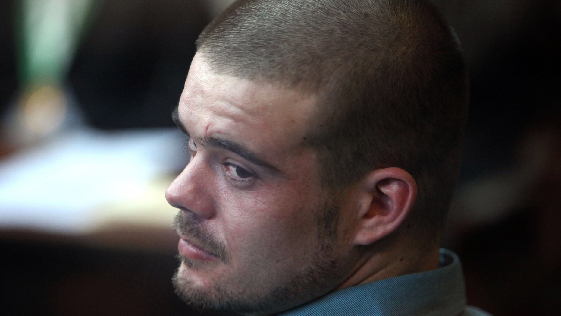 Joran van der Sloot in the courtroom for his murder trial at San Pedro prison in Lima, Peru.