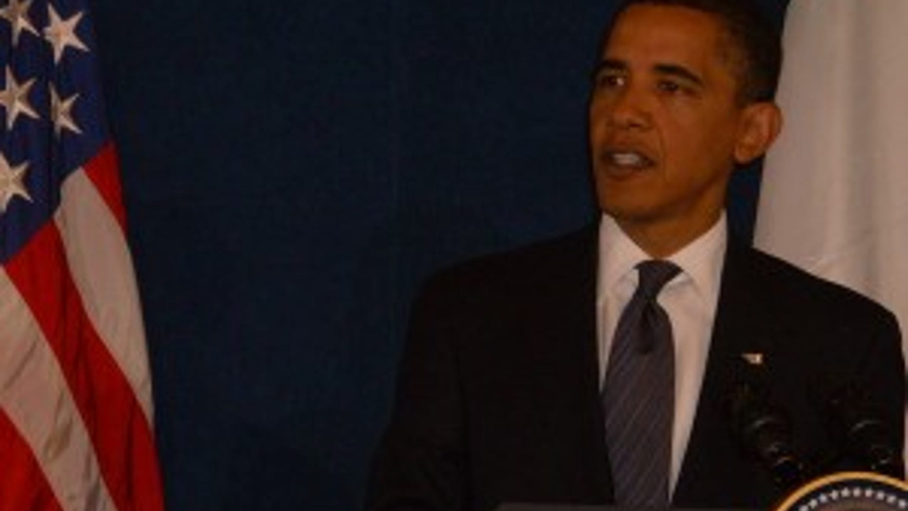 President Obama gives a closing press conference to the White House press corps in L'Aquila, Italy (photo by Major Garrett)
