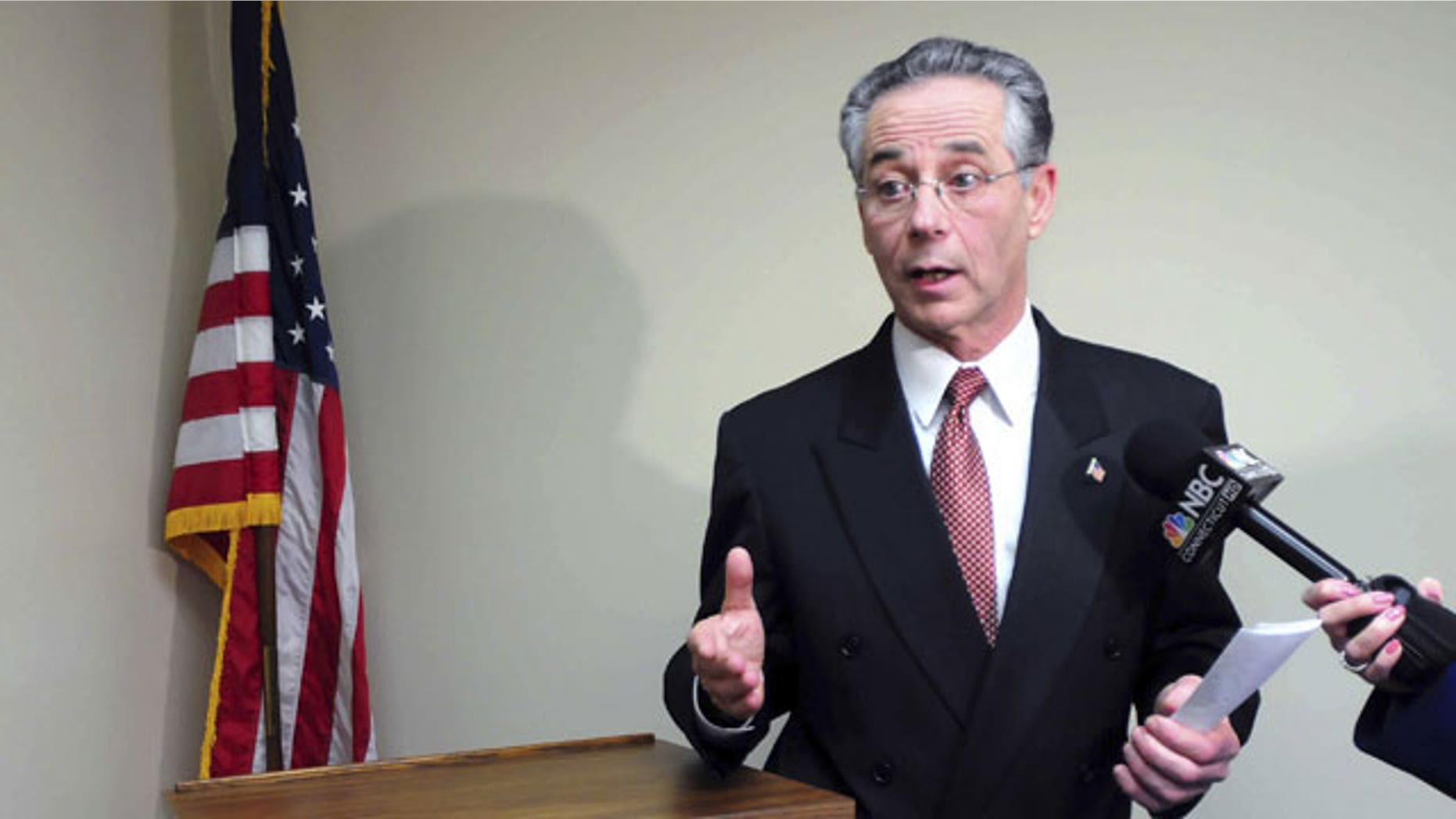 January 25, 2012: East Haven Mayor Joseph Maturo, Jr., speaks to media in his office in the East Haven, Conn., Town Hall where he apologized for saying on Tuesday he "might have tacos" as a way of doing something for those Latino community in his city.