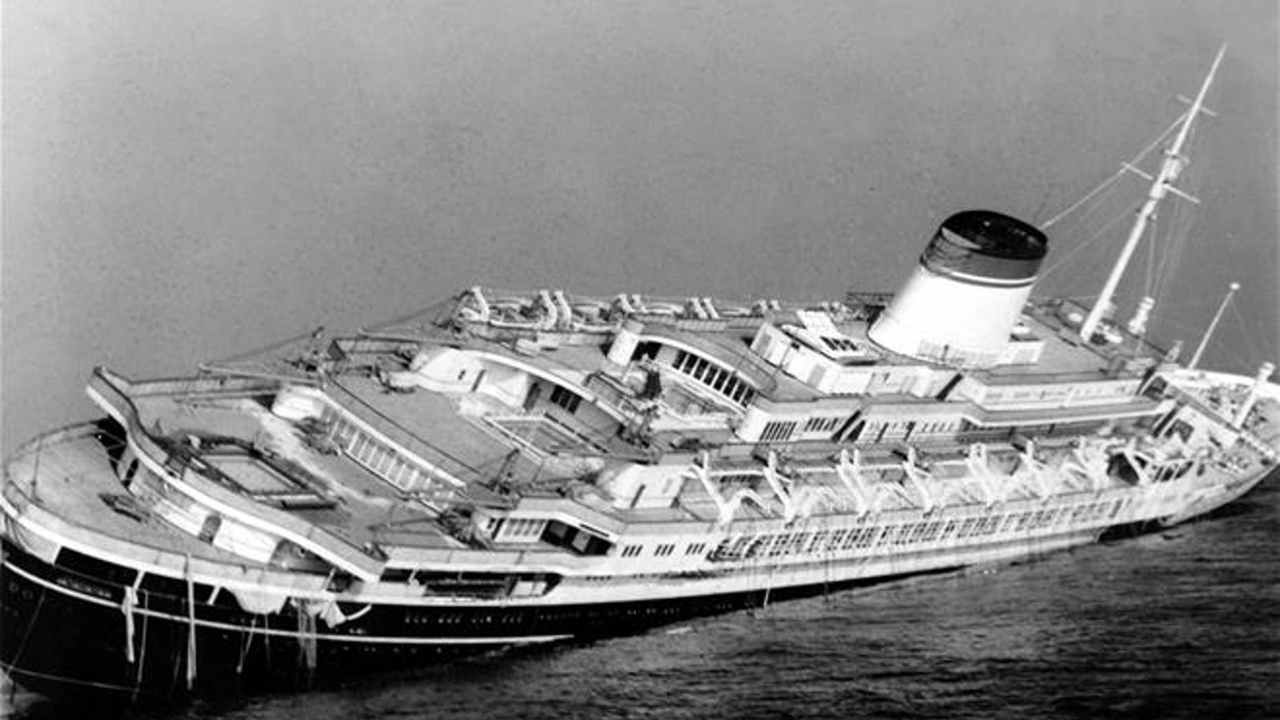 This July 26, 1956 photo shows the Andrea Doria before it sank.