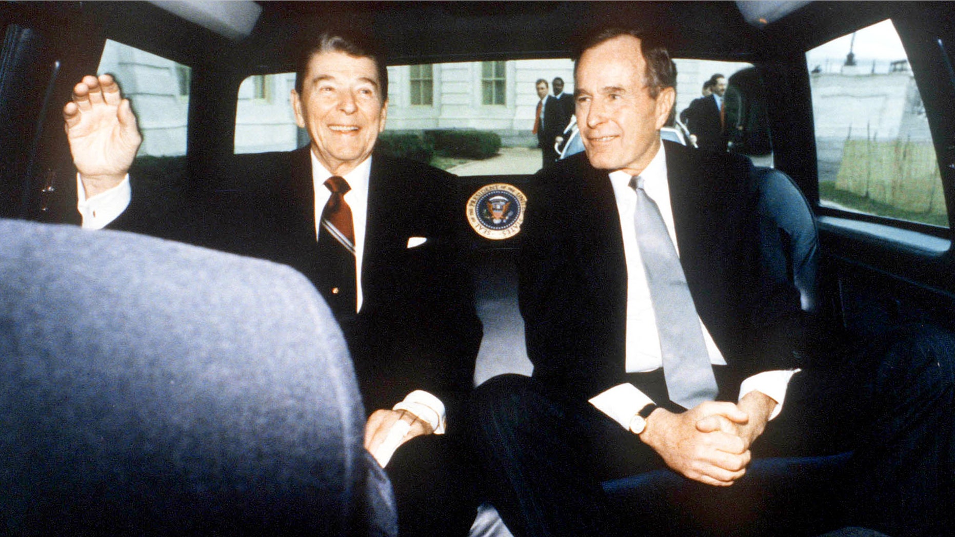 President Reagan and Vice President Bush on January 20, 1989, in Washington, D.C.
