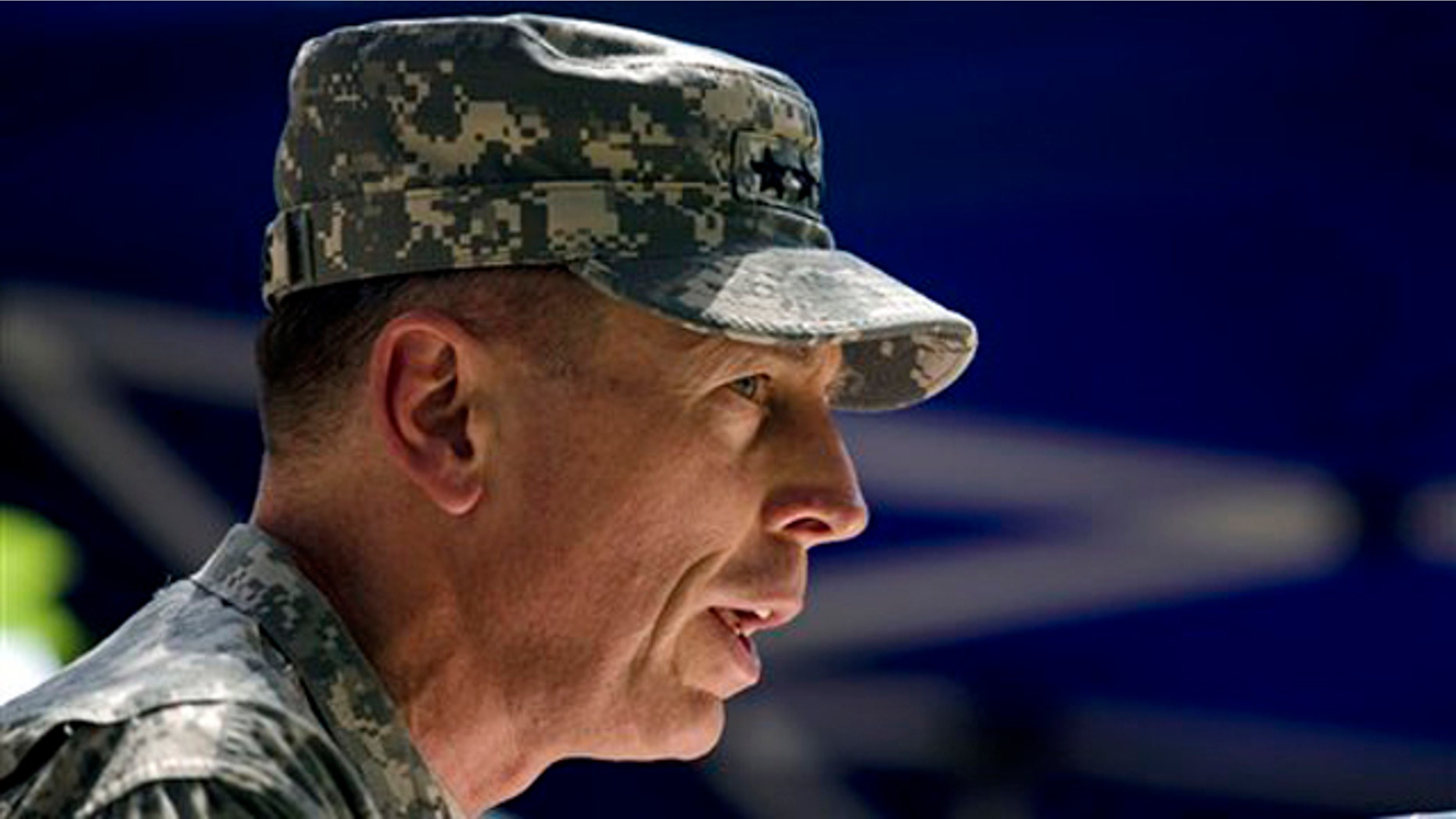 Gen. David Petraeus, the new commander of U.S. and NATO forces in Afghanistan, speaks during a ceremony July 4 in Kabul. (AP Photo)