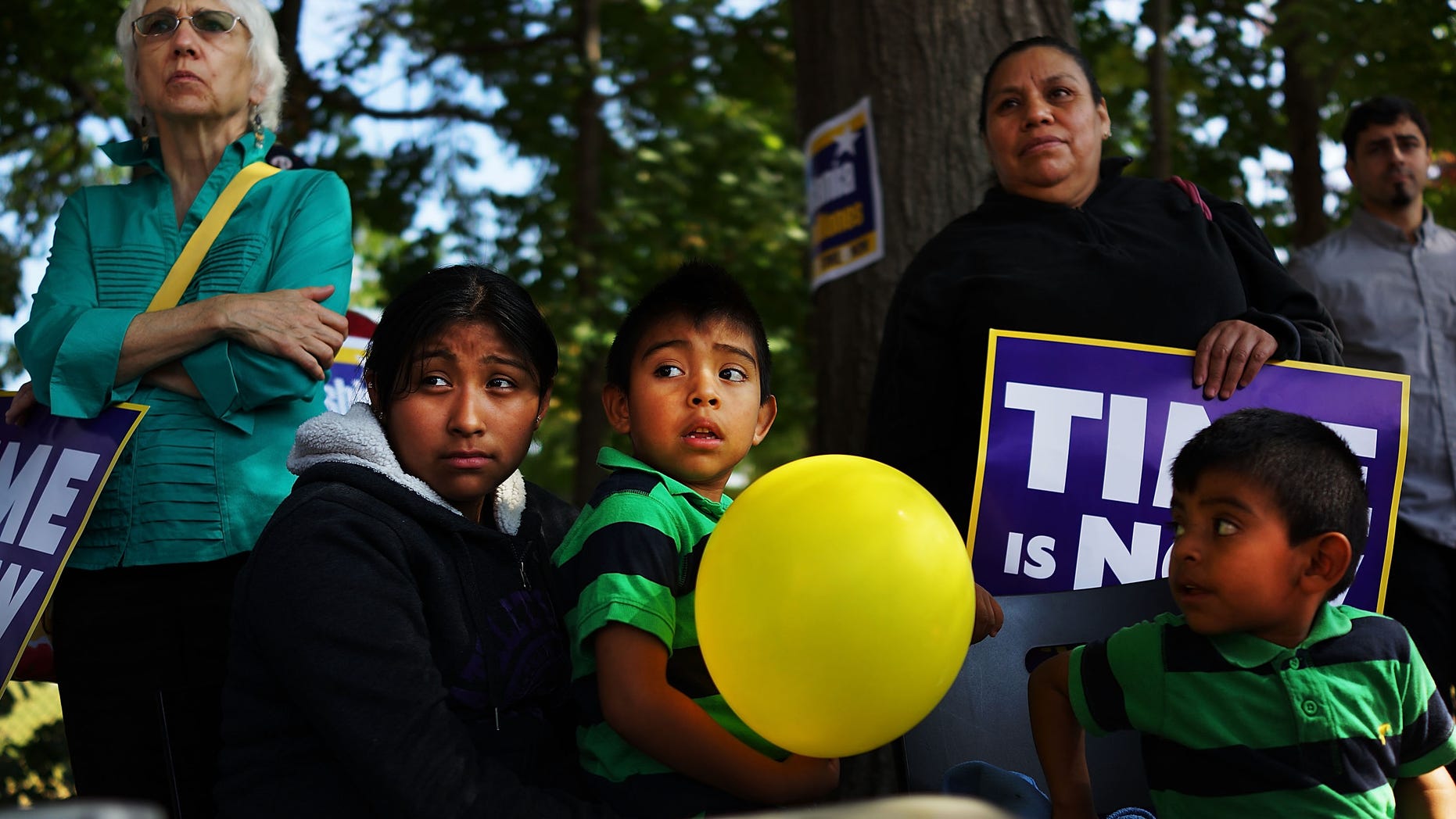 NEW HAVEN, CT - OCTOBER 05: Advocates for immigration reform gather as part of the National Day for Dignity and Respect on October 5, 2013 in New Haven, Connecticut. Attendees signed petitions, listened to speeches and celebrated the Connecticut immigrant community. About 175 marches and gatherings are expected to take place across the country on Saturday. An immigration reform bill was unveiled earlier this week by House Democrats. (Photo by Spencer Platt/Getty Images)