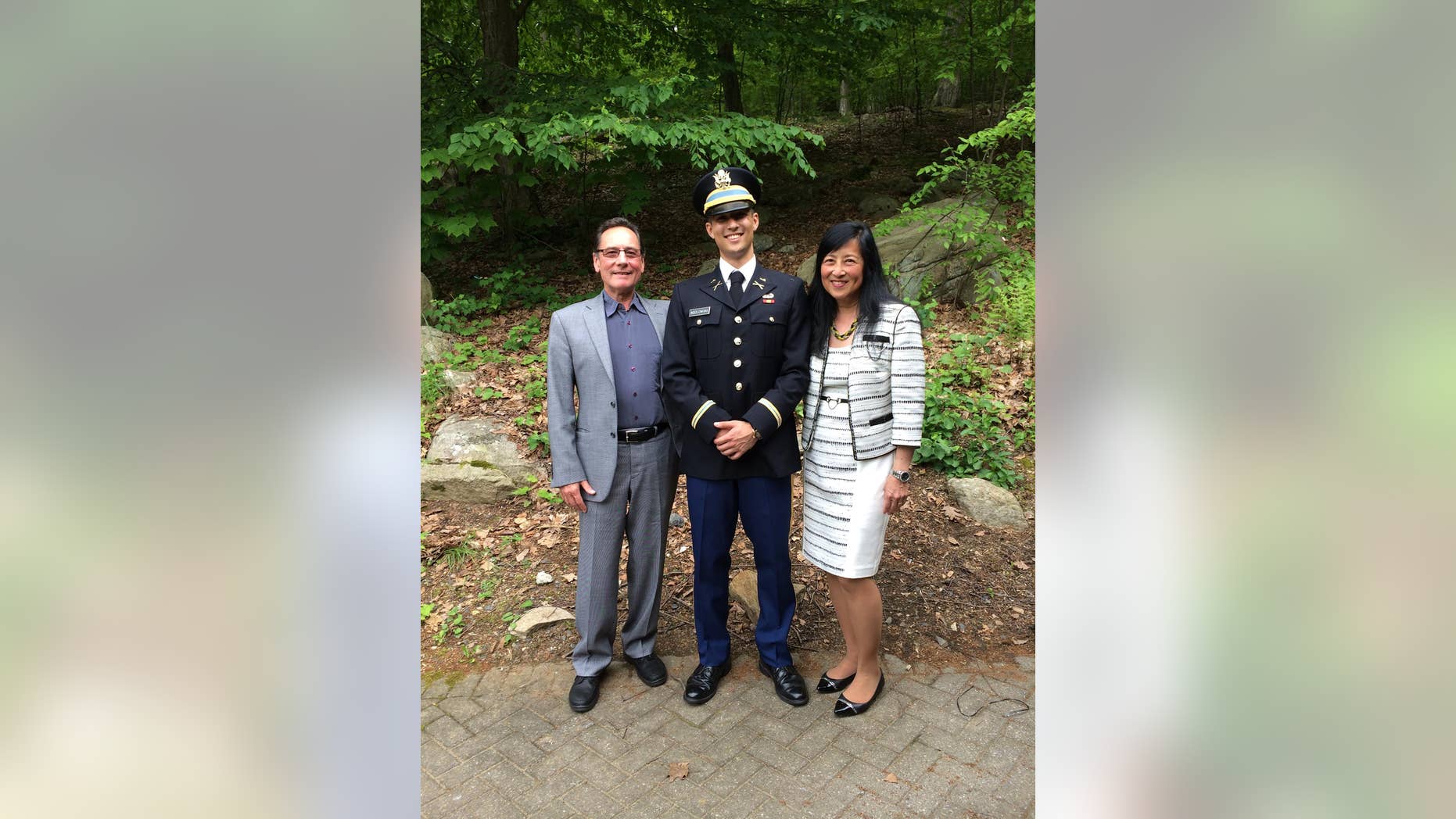 West Point graduate Alexander Kozlowski with father, Dr. Kozlowski and mother, Dr. Chao. (Alex Kozlowski)