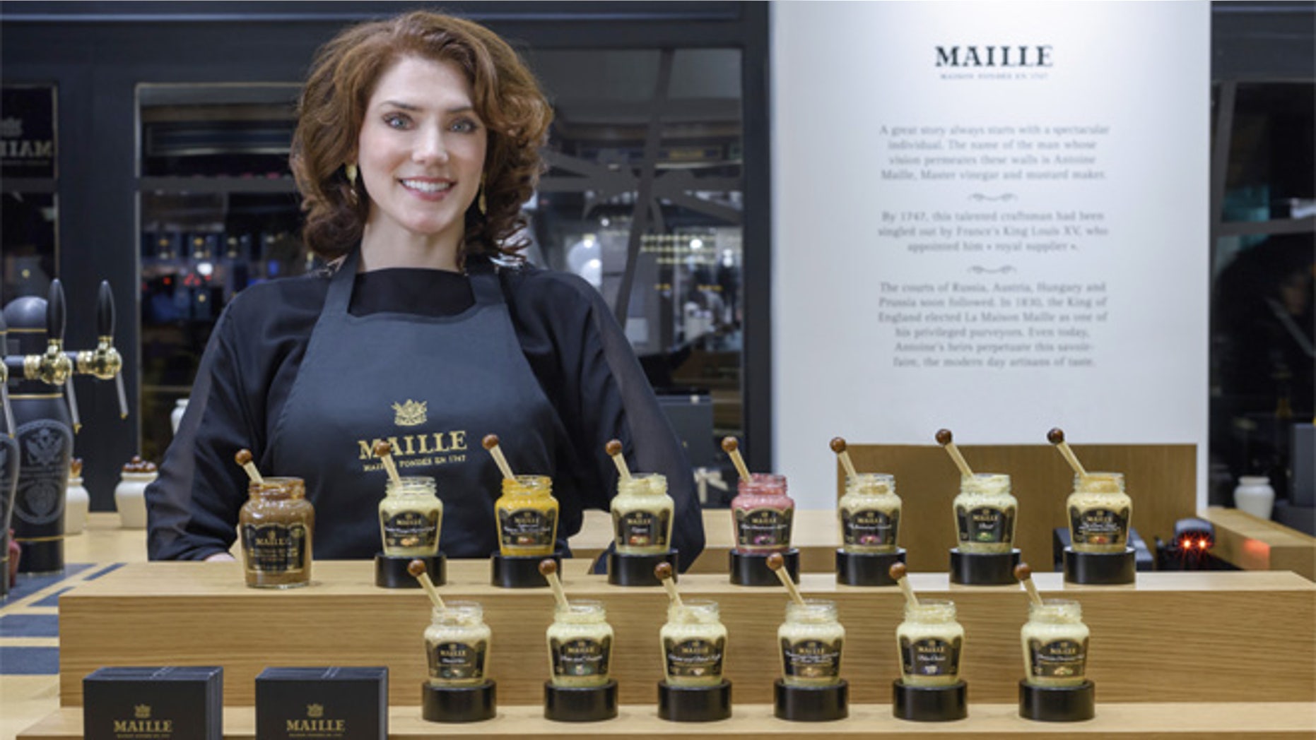 Pierette Huttner is Maille's mustard “sommelier” --which the company says is a first for the U.S.