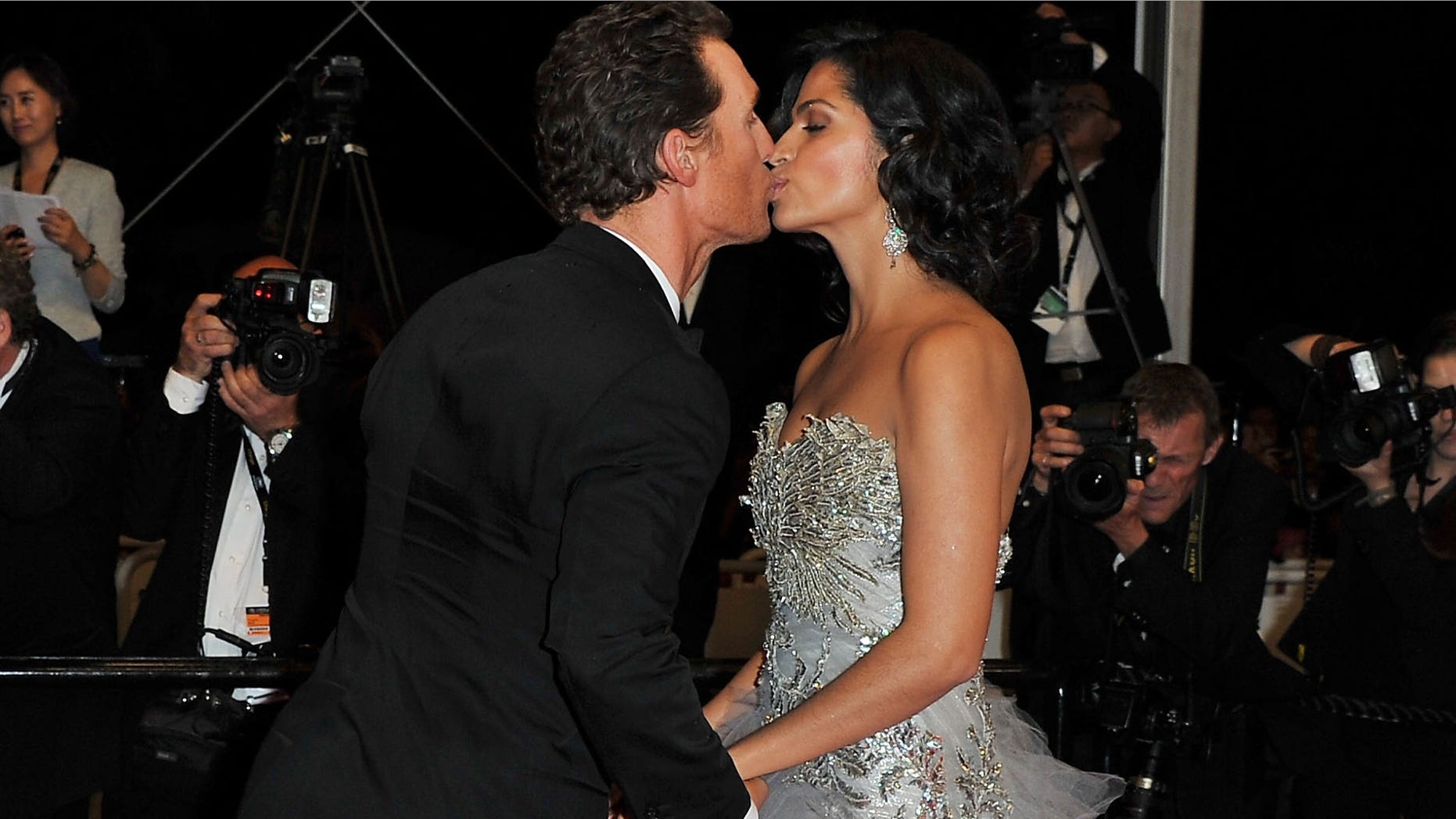 CANNES, FRANCE - MAY 26: (L-R) Actor Matthew McConaughey and Camila Alves depart the 'Mud' Premiere during the 65th Annual Cannes Film Festival at Palais des Festivals on May 26, 2012 in Cannes, France. (Photo by Pascal Le Segretain/Getty Images)