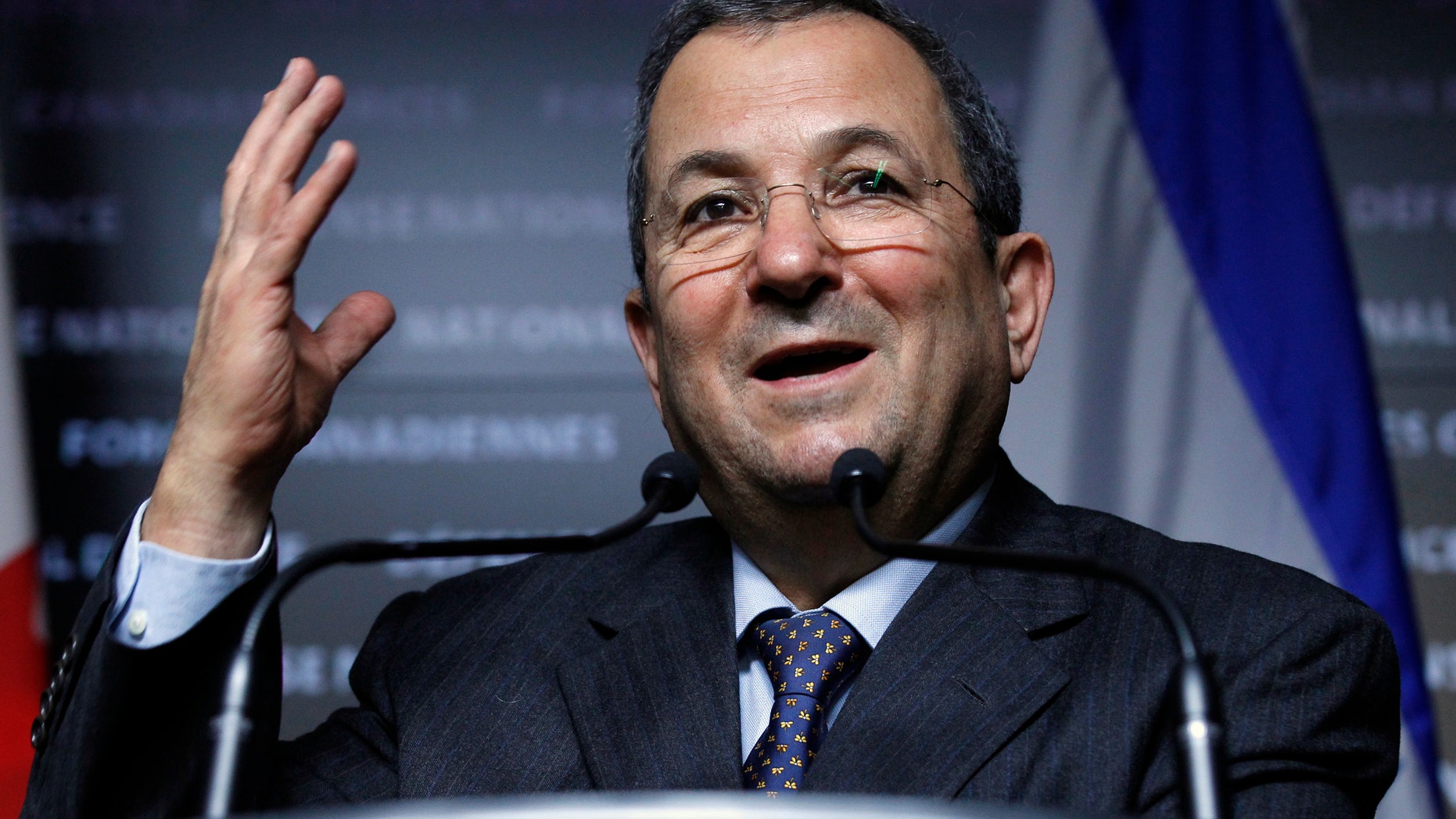 File photo - Israel's then Defence Minister Ehud Barak takes part in a news conference in Ottawa Nov. 16, 2011. (REUTERS/Blair Gable)