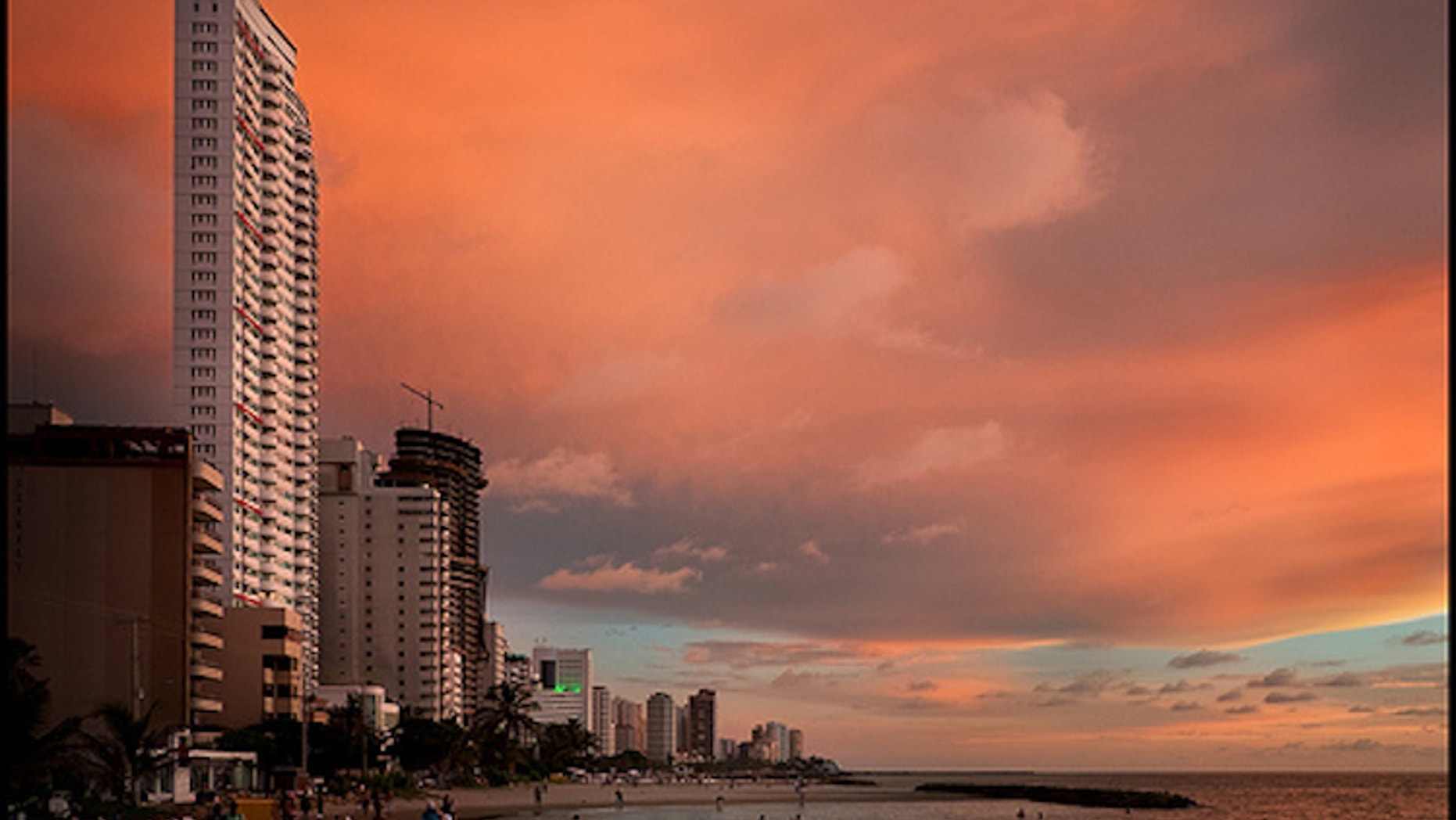 Bocagrande (big mouth) is one of the tourist beaches of Cartagena.