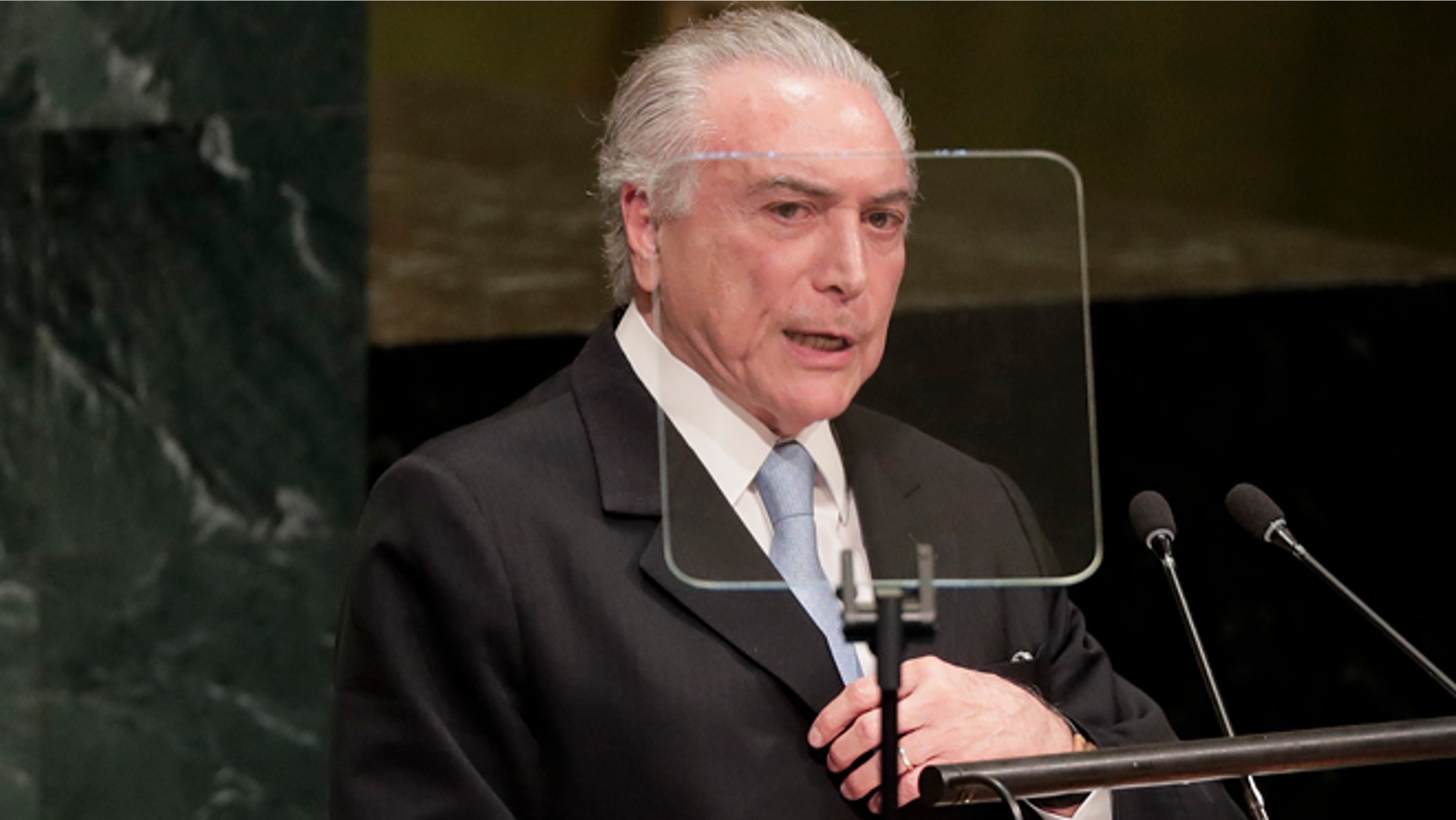 Michel Temer, President of Brazil, during the United Nations General Assembly, Tuesday, Sept. 20, 2016.