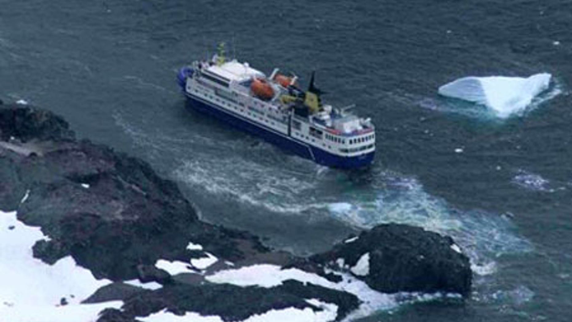 Feb. 17: The Bahaman-flagged Ocean Nova, a cruise ship with 64 passengers and 41 crew members aboard is seen.