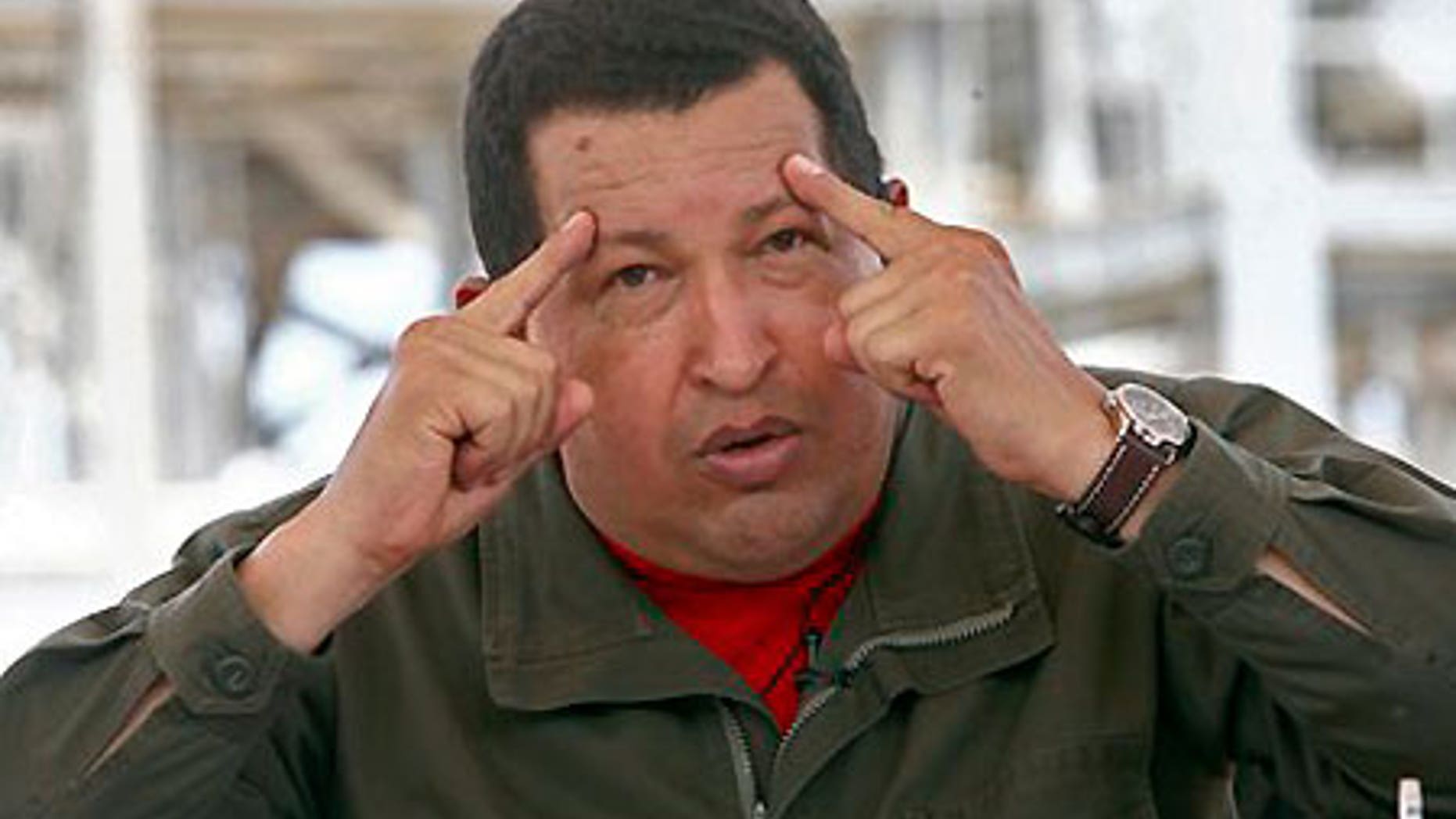 May 28: Venezuelan President Hugo Chavez gestures during his radio and television show 'Hello President' in Maracaibo, Venezuela.