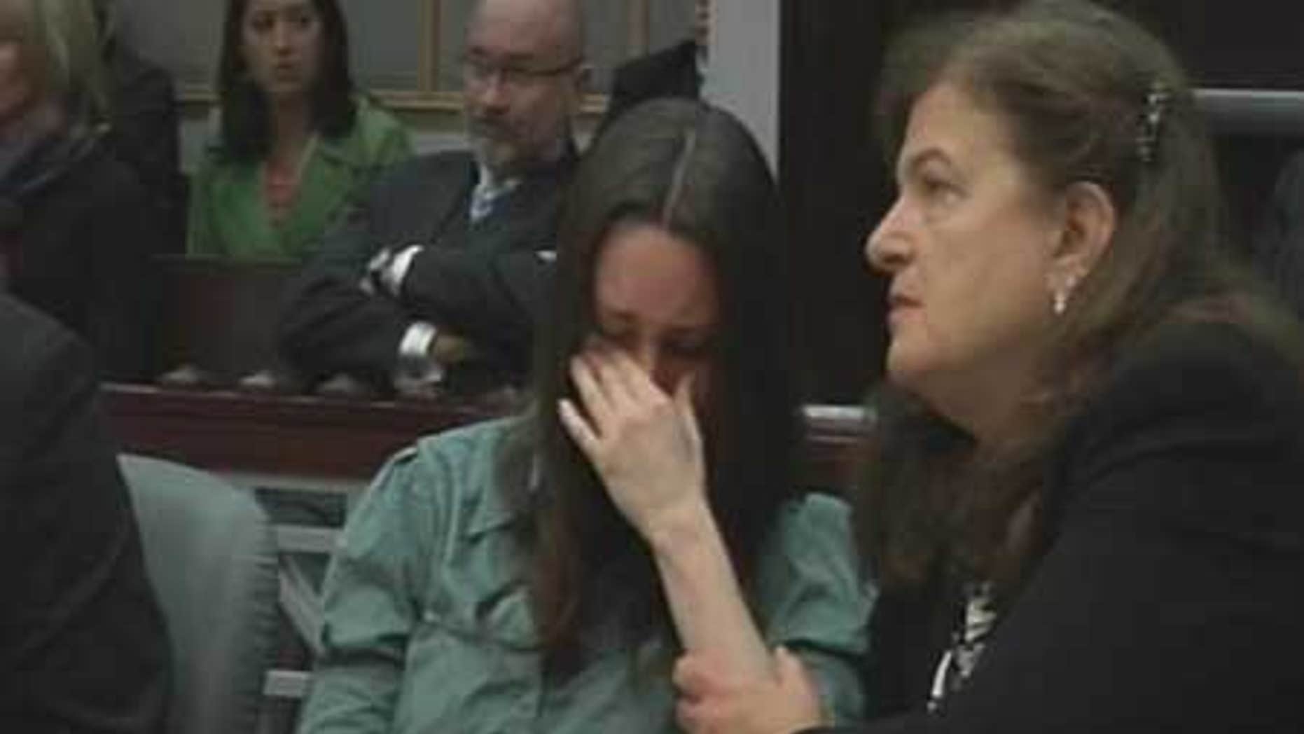 Dec. 11, 2009: Casey Anthony cries during a court hearing to try to stop prosecutors from seeking the death penalty.