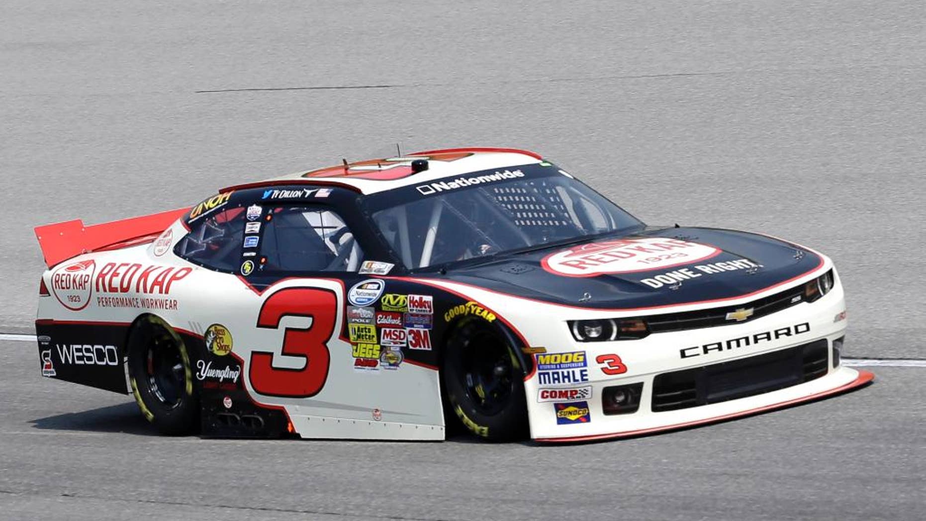 Ty Dillon drives his car during qualifying for the NASCAR Nationwide Series auto race at Chicagoland Speedway in Joliet, Ill., Saturday, July 19, 2014. (AP Photo/Nam Y. Huh)