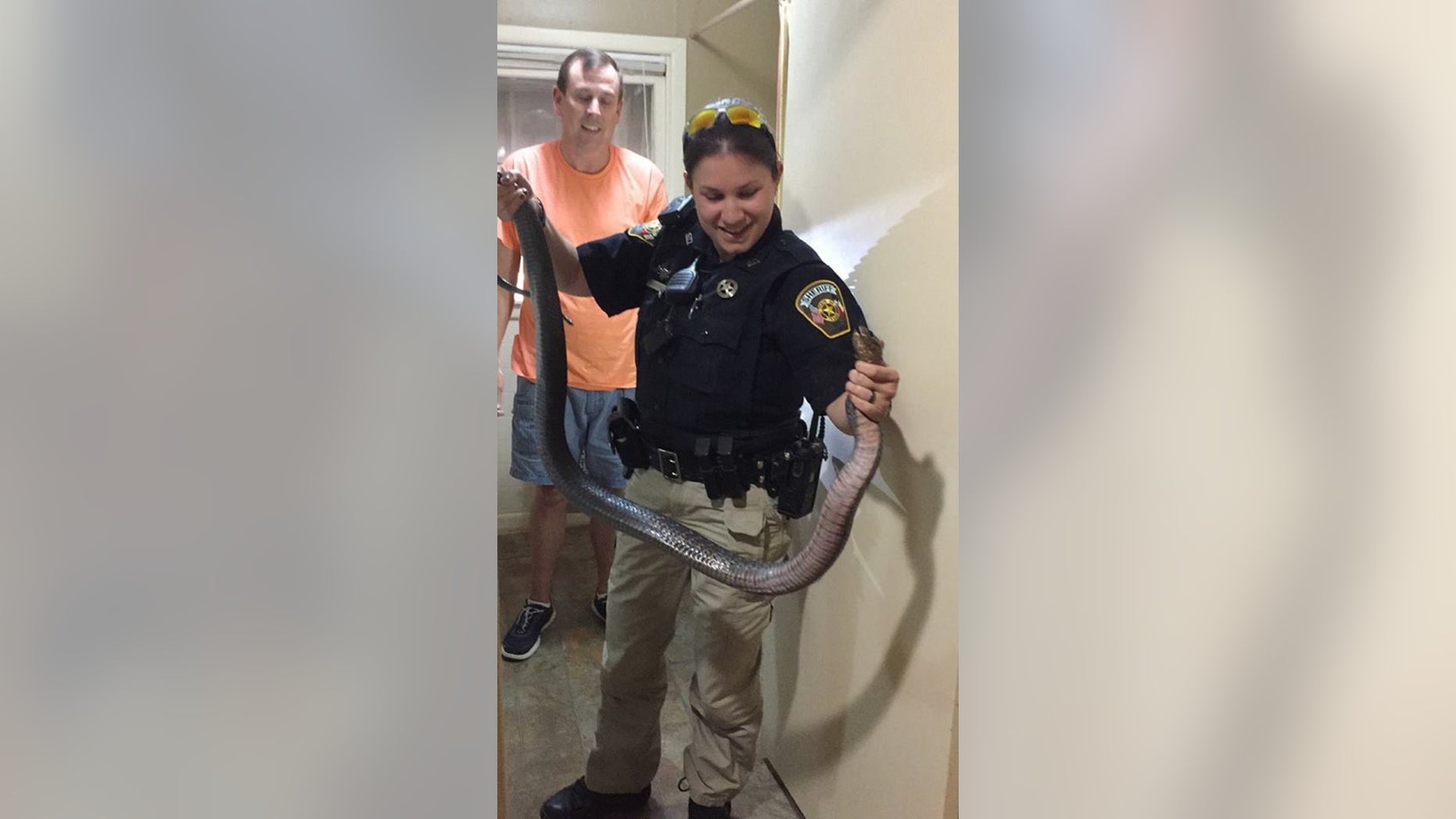 A Texas sheriff’s office praised a deputy over the weekend for removing a snake from a home.