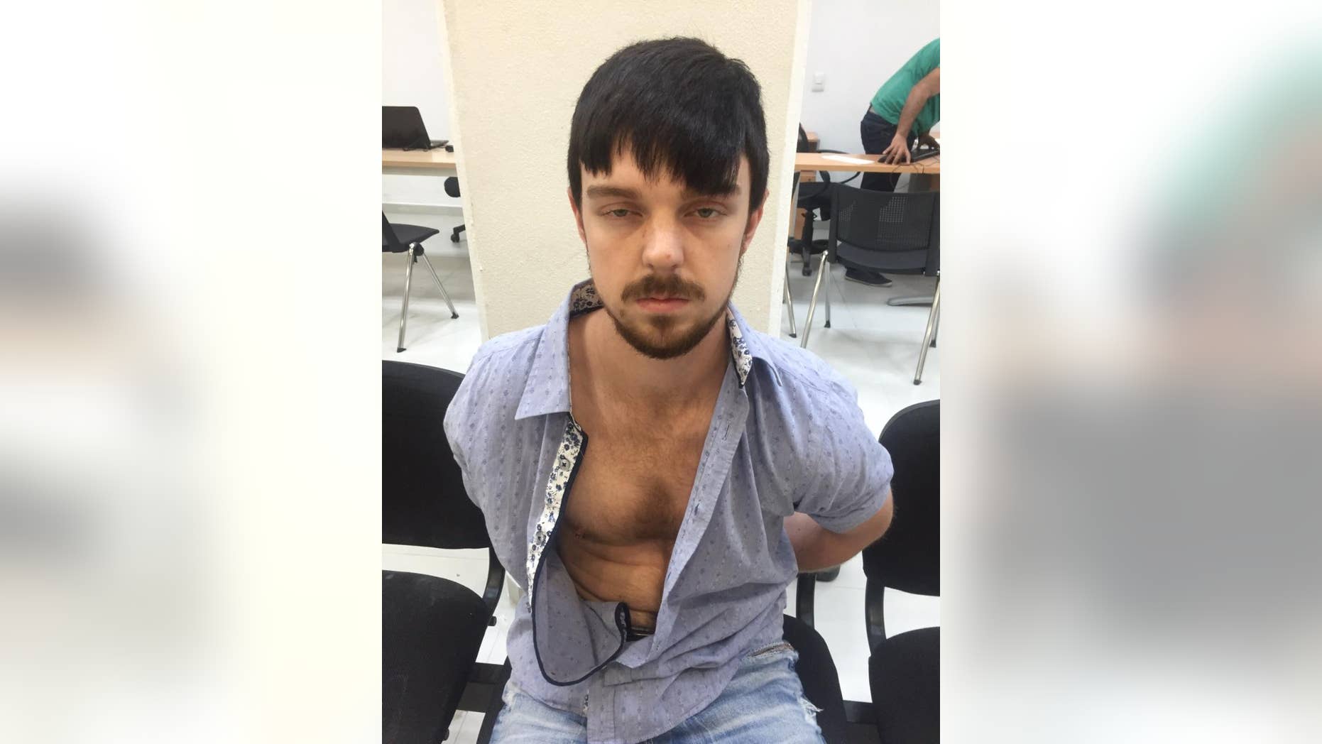This Dec. 28, 2015 photo released by Mexico's Jalisco state prosecutor’s office shows who authorities identify as Ethan Couch, after he was taken into custody in Puerto Vallarta, Mexico. U.S. authorities said the Texas teenager serving probation for killing four people in a drunken-driving wreck after invoking an "affluenza" defense, was in custody in Mexico, weeks after he and his mother disappeared. (Mexico's Jalisco state prosecutor’s office via AP)