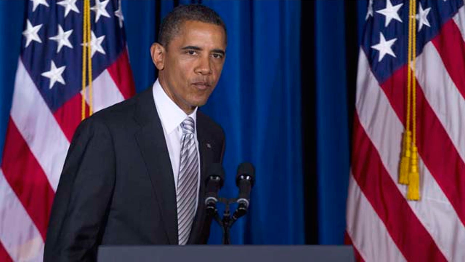 President Barack Obama arrives to speak at the White House Forum on American Latino Heritage, Wednesday, Oct. 12, 2011, at the Interior Department in Washington. (AP Photo/Carolyn Kaster)