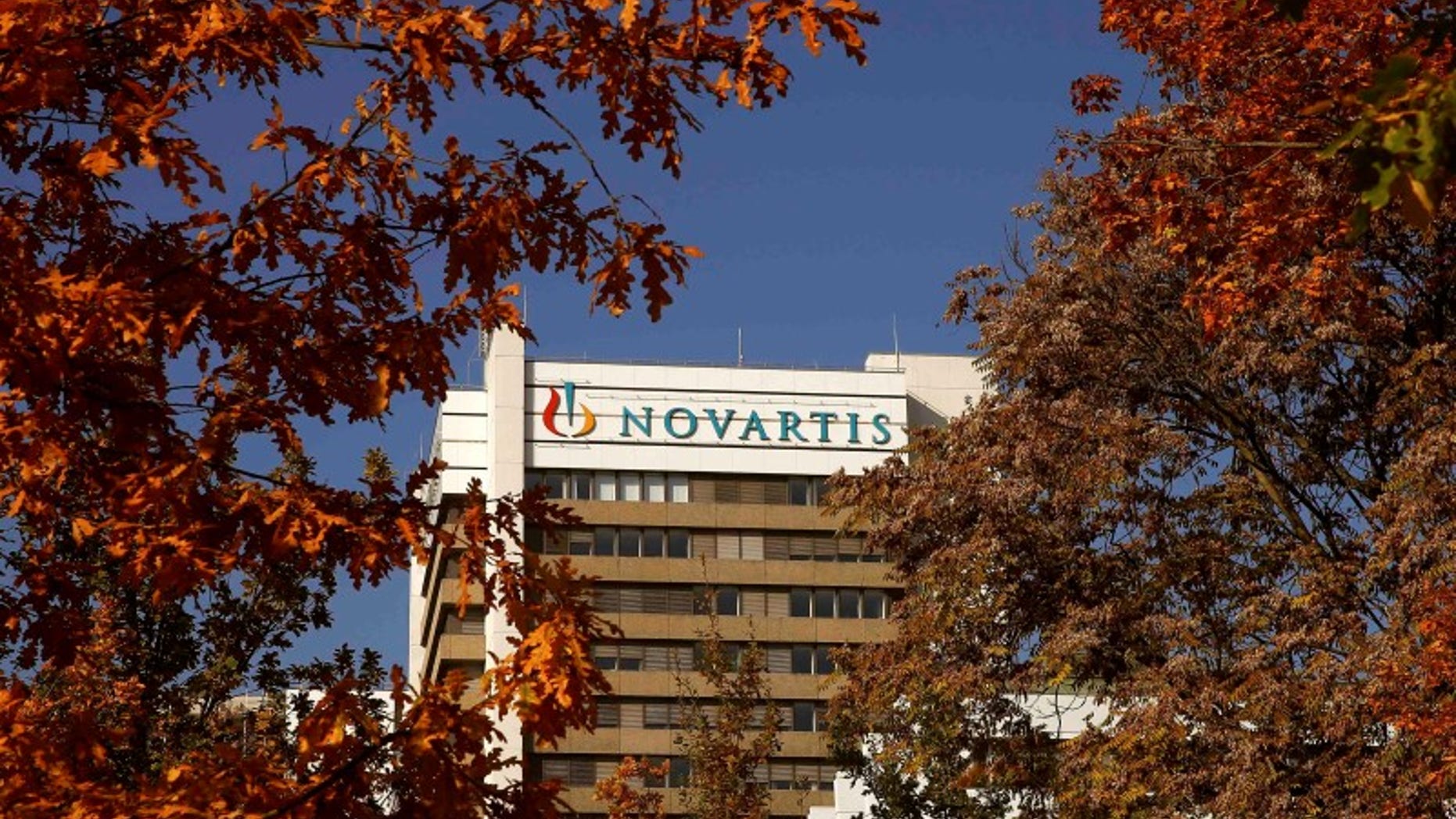 The logo of Swiss pharmaceutical company Novartis is seen on its headquarters building in Basel, Switzerland October 27, 2015. REUTERS/Arnd Wiegmann