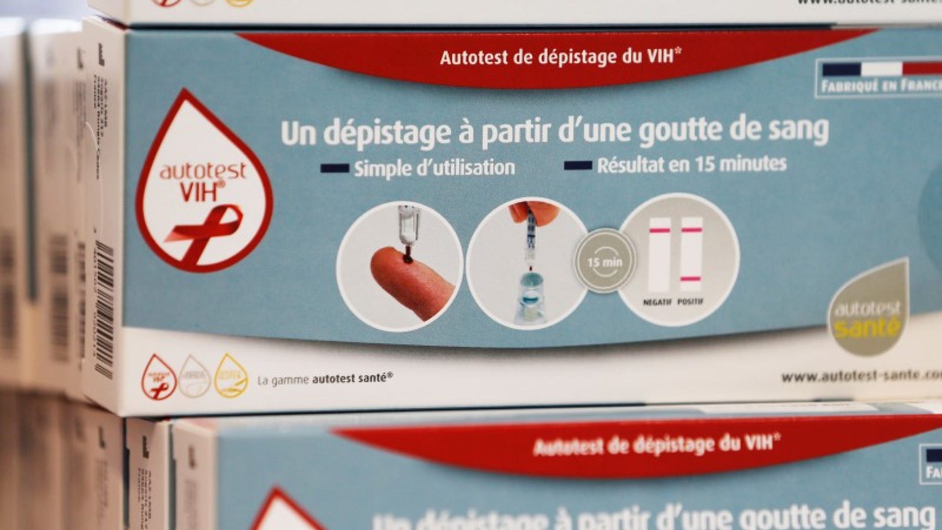 HIV self tests are displayed in a pharmacy in Bordeaux, France, September 15, 2015. REUTERS/Regis Duvignau