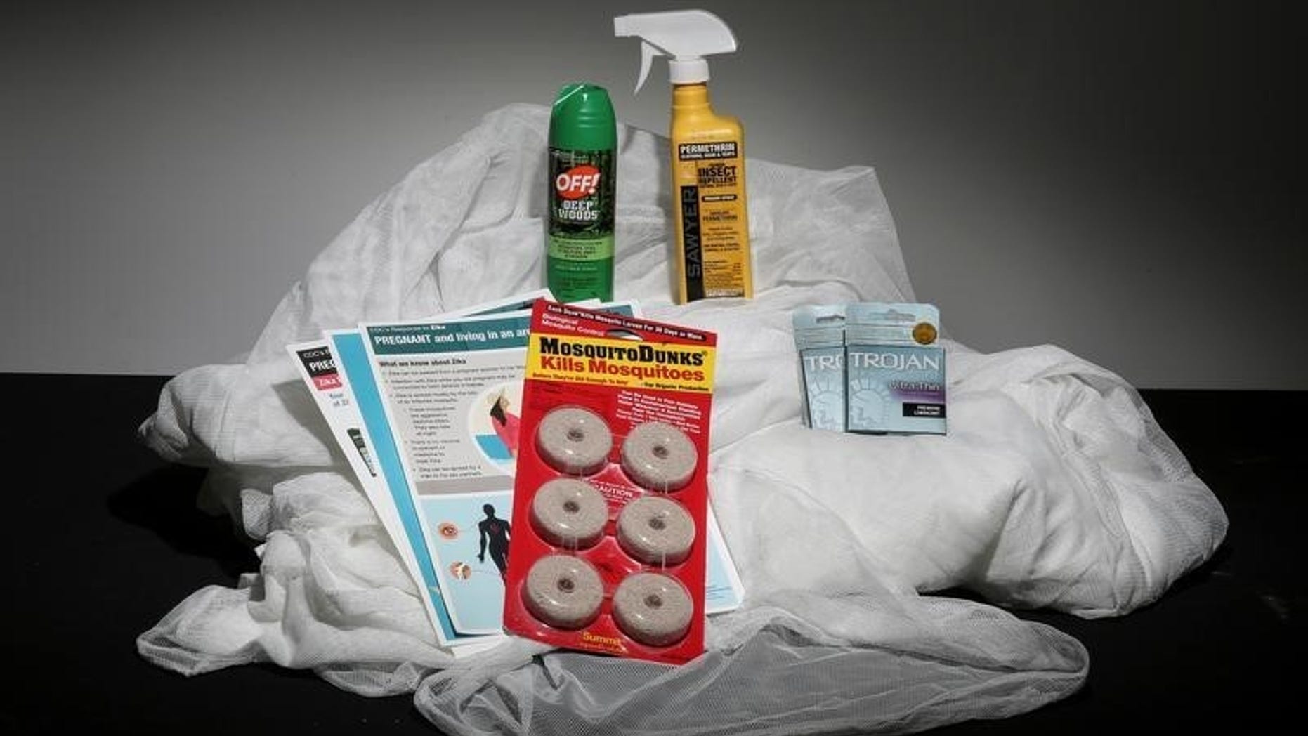 Photo illustration shows an anti Zika virus kit