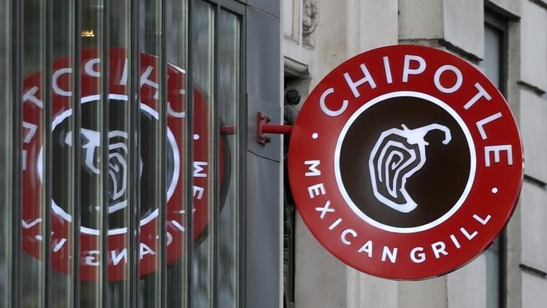 The logo of Chipotle Mexican Grill is seen at a restaurant in Paris