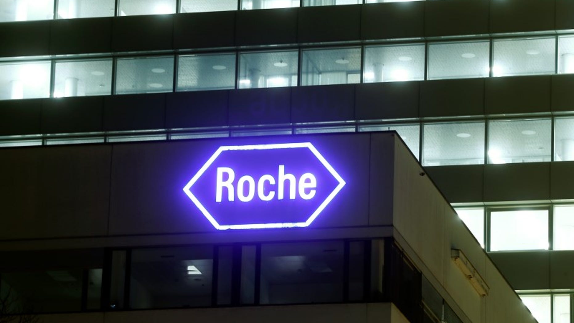Swiss drugmaker Roche's logo is seen at their headquarters in Basel