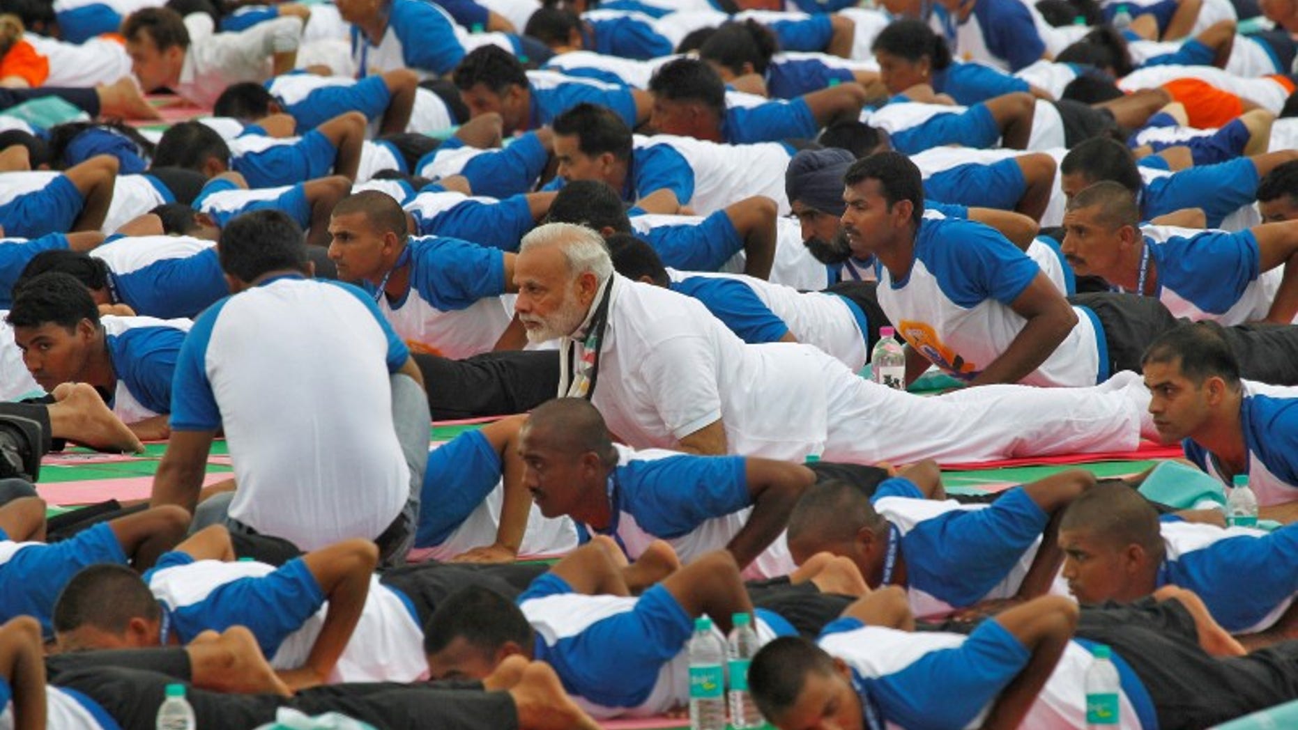 India's PM Modi performs yoga during World Yoga Day in Chandigarh