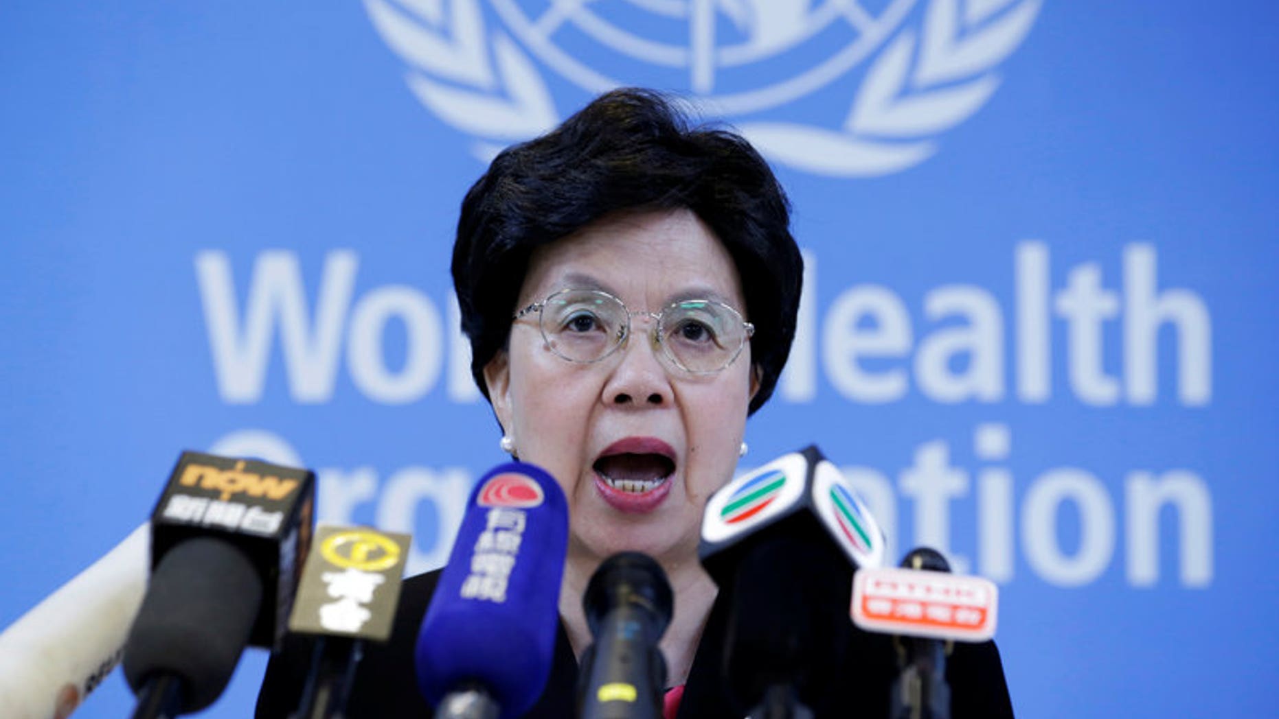 Director General of the WHO Margaret Chan attends a news conference in Beijing