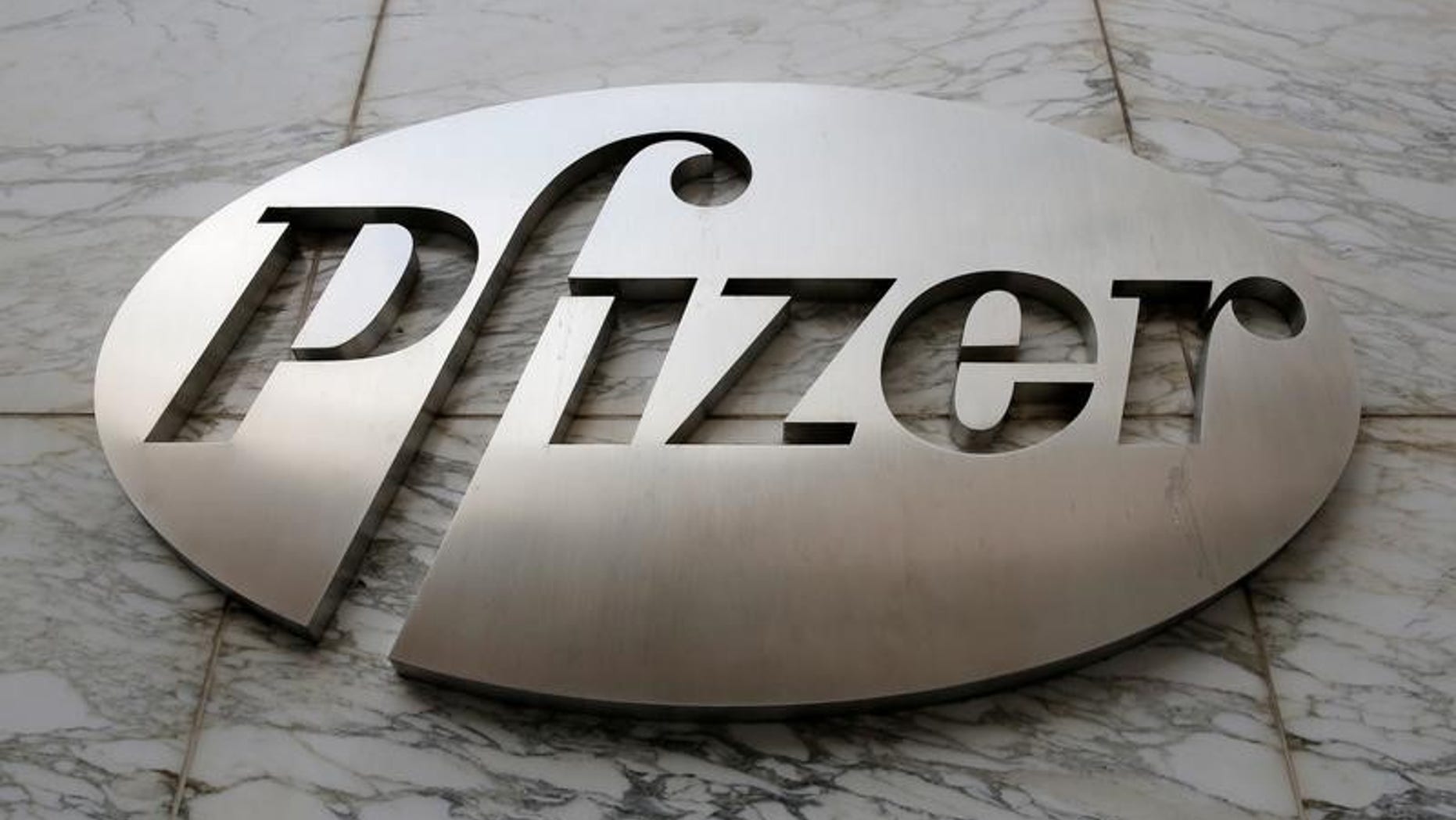 The Pfizer logo is seen at their world headquarters in Manhattan, New York, U.S.