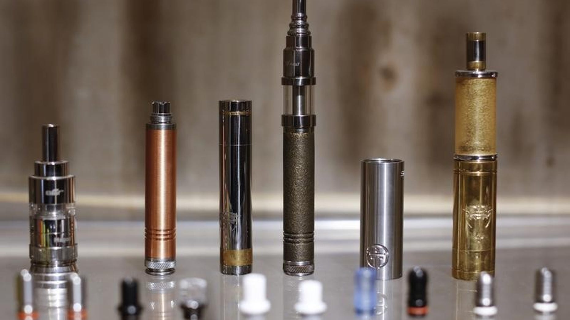 E-cigarettes are displayed in a shop in downtown Rome