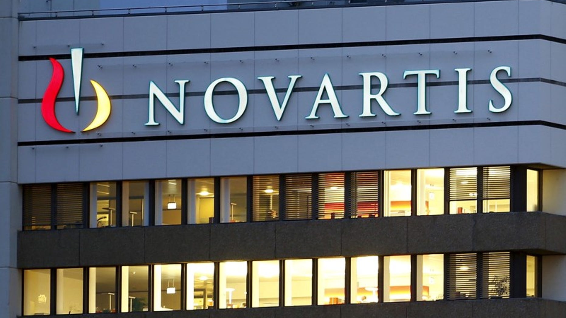 The logo of Swiss drugmaker Novartis is seen at its headquarters in Basel