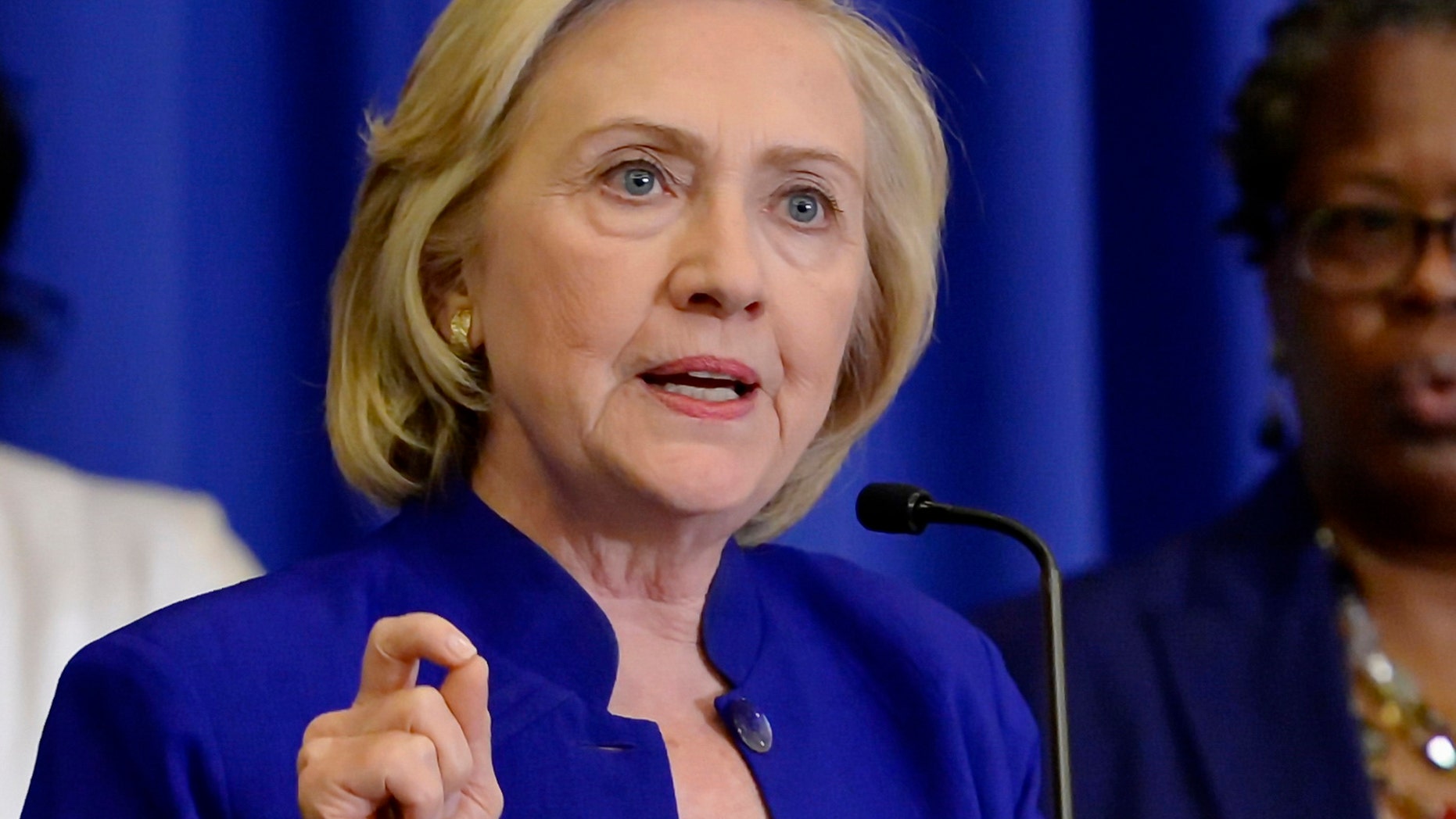 FILE - In this May 27, 2015 file photo, Democratic presidential candidate, former Secretary of State Hillary Rodham Clinton speaks in Columbia, S.C.
