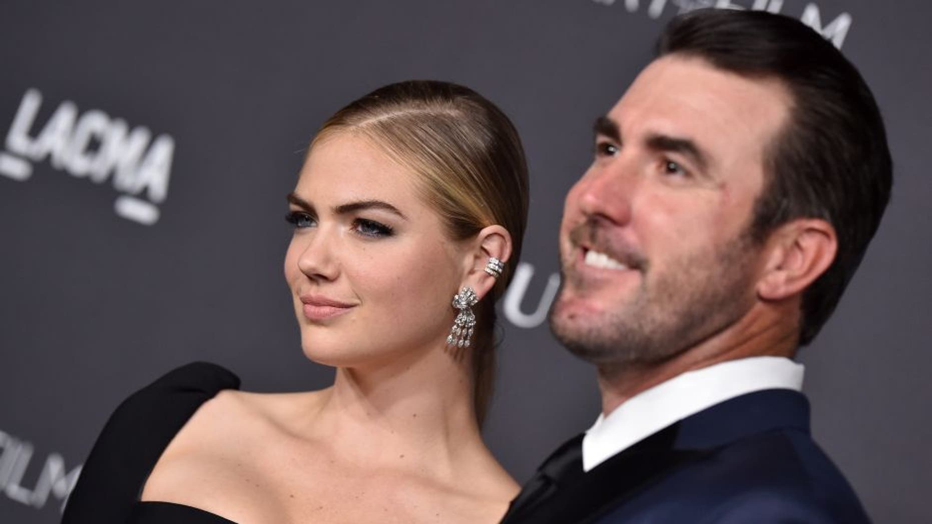 LOS ANGELES, CA - OCTOBER 29: Model Kate Upton (L) and MLB player Justin Verlander attend the 2016 LACMA Art + Film Gala honoring Robert Irwin and Kathryn Bigelow presented by Gucci at LACMA on October 29, 2016 in Los Angeles, California. (Photo by Axelle/Bauer-Griffin/FilmMagic)