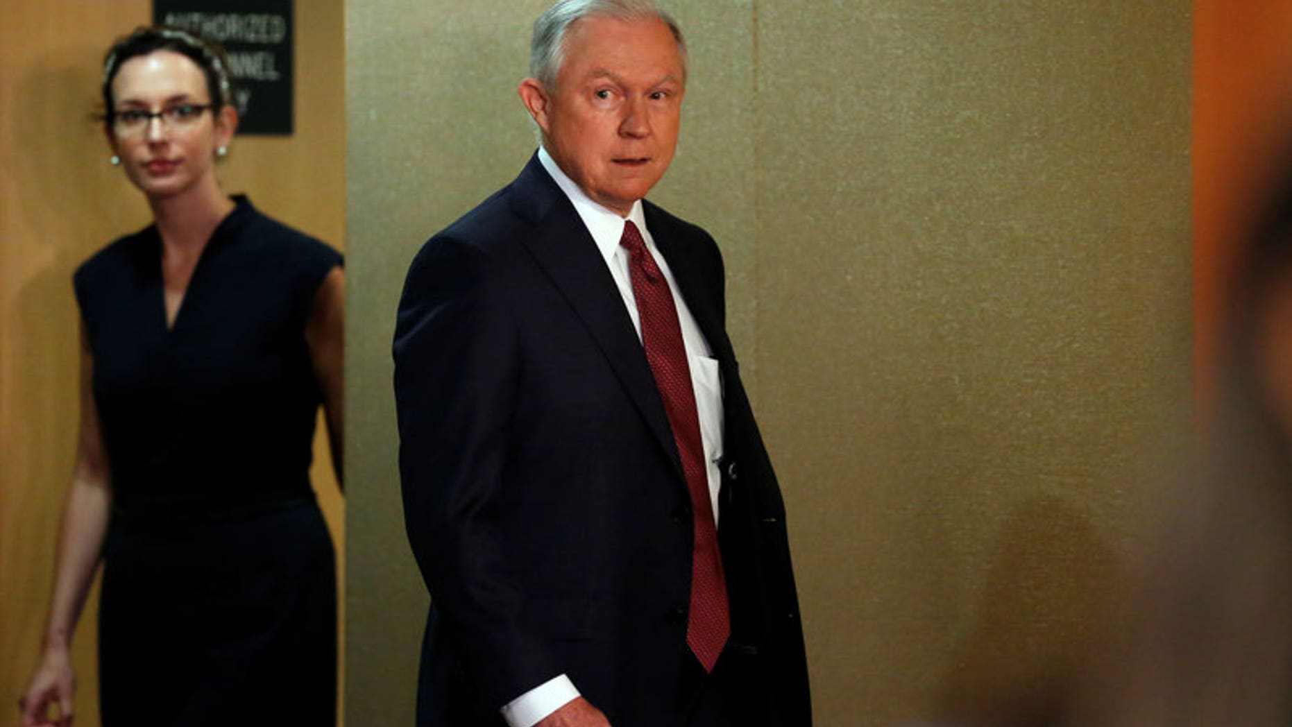 U.S. Attorney General Jeff Sessions arrives to a news conference to address the Deferred Action for Childhood Arrivals (DACA) program at the Justice Department in Washington
