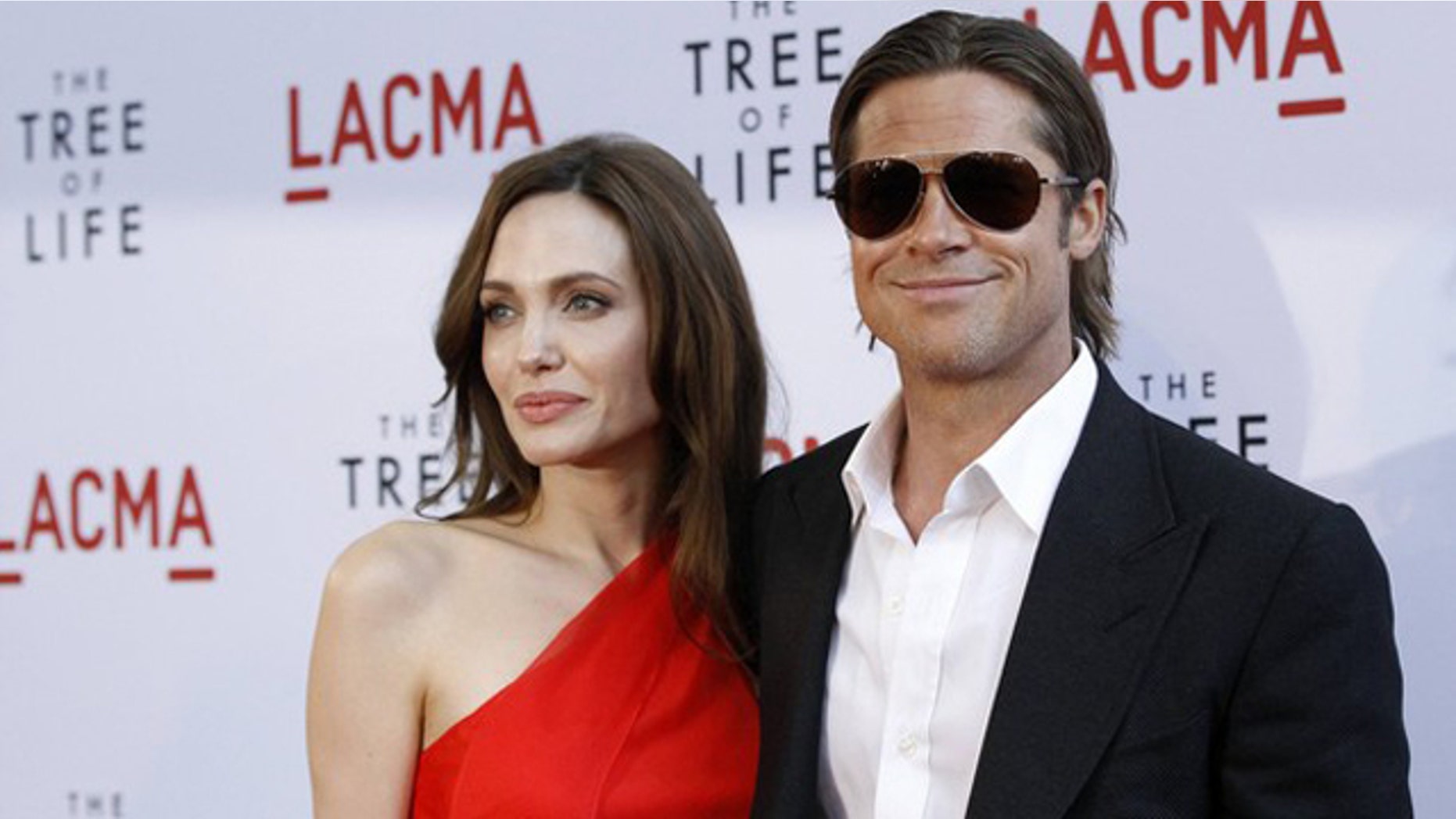 Brad Pitt and actress Angelina Jolie at the "Tree of Life" premiere.