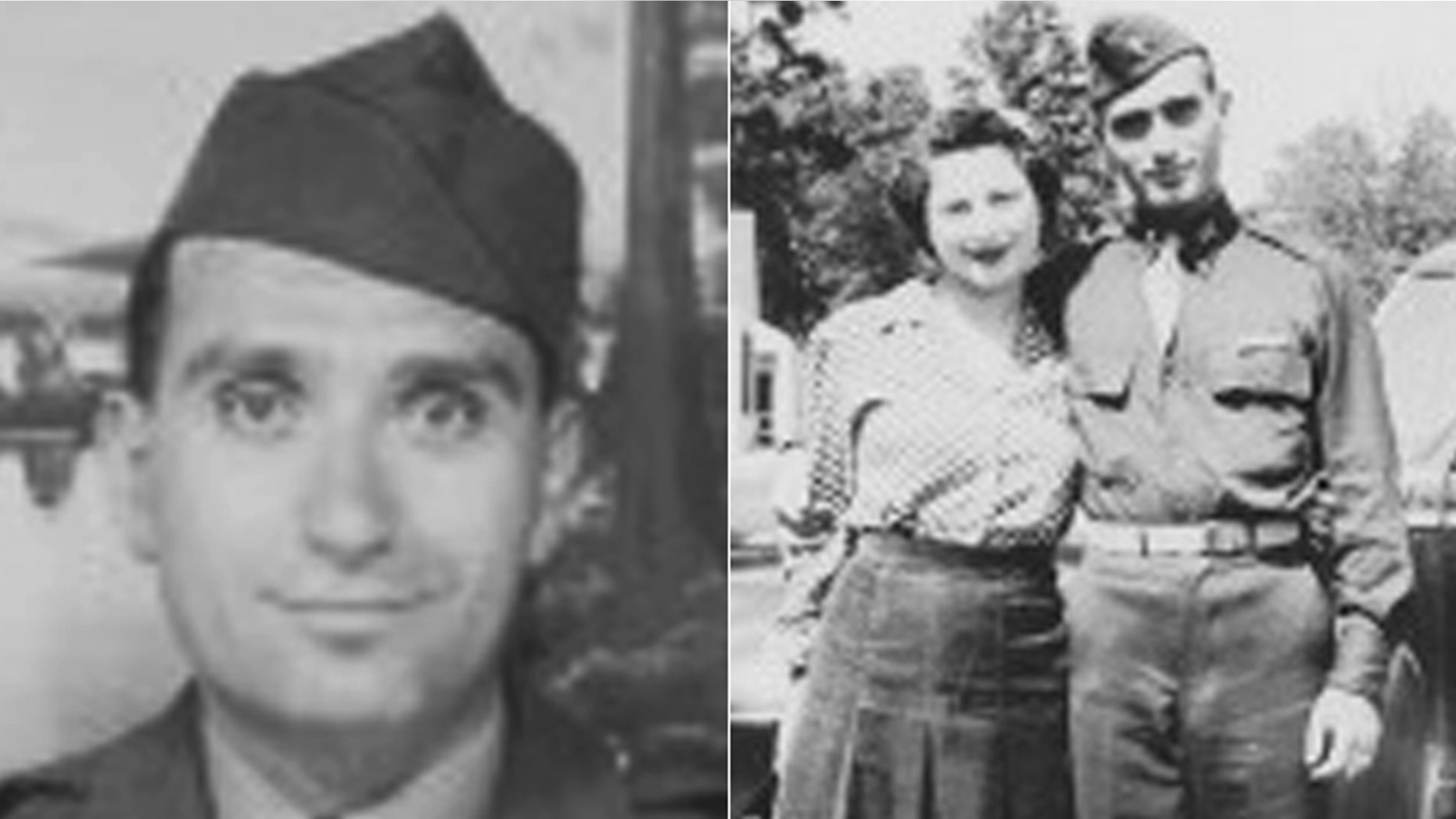 These undated images provided by Hyla Merin show 2nd Lt. Hyman Markel and his bride, Celia Markel.