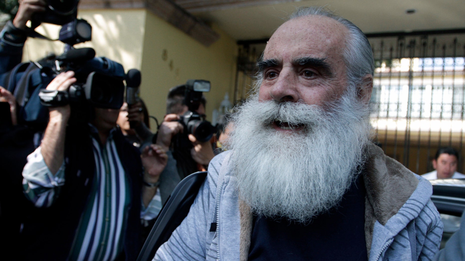 Former presidential candidate Diego Fernandez de Cevallos arrives at his home in Mexico City, Monday, Dec. 20, 2010. Fernandez de Cevallos, who had been missing since May 15, said that he is well, he thanks God and he has forgiven his kidnappers. (AP Photo/Claudio Cruz)