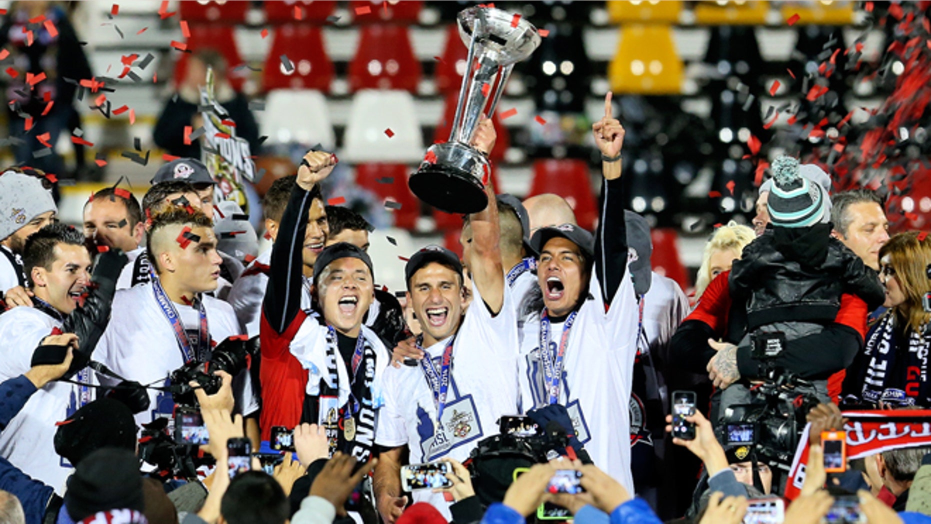 San Antonio Scorpions celebrate their 2014 NASL championship. (Photo: Courtesy NASL)