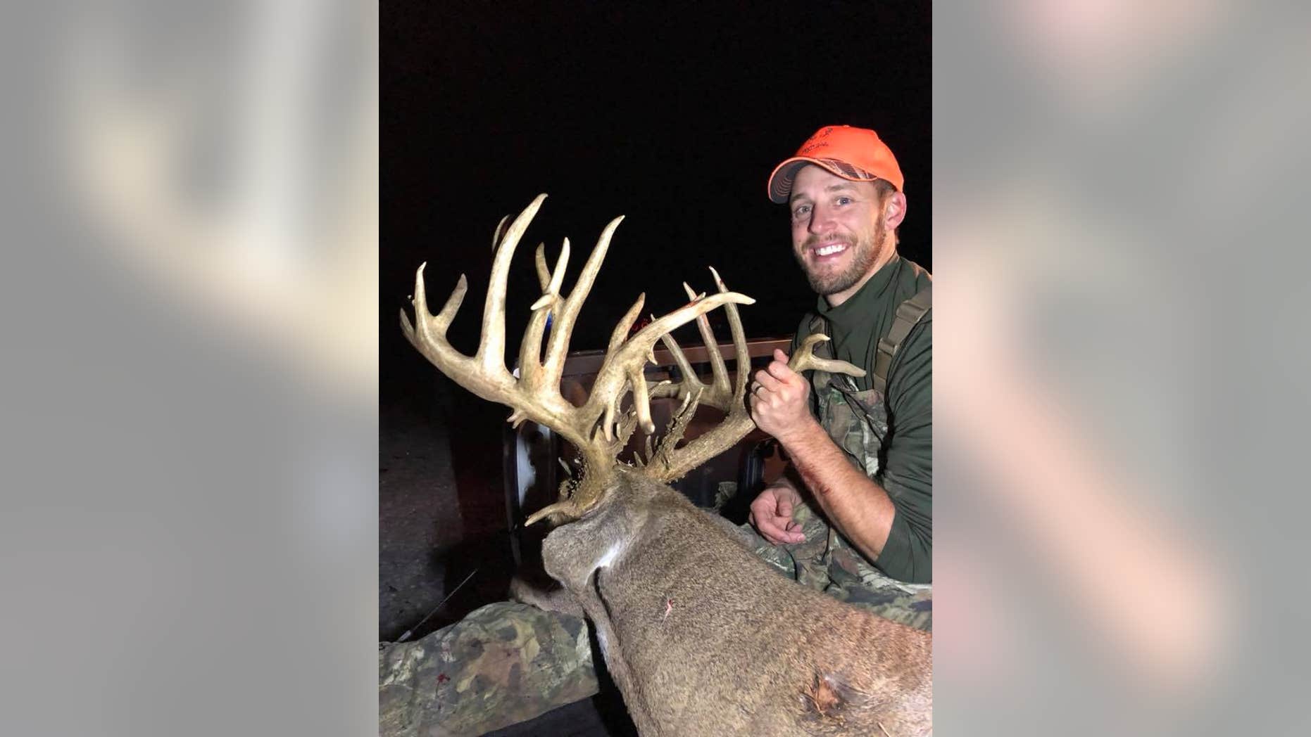 Tim Phillips said he "bagged" a 39-point buck on Saturday after hunting it for four years.