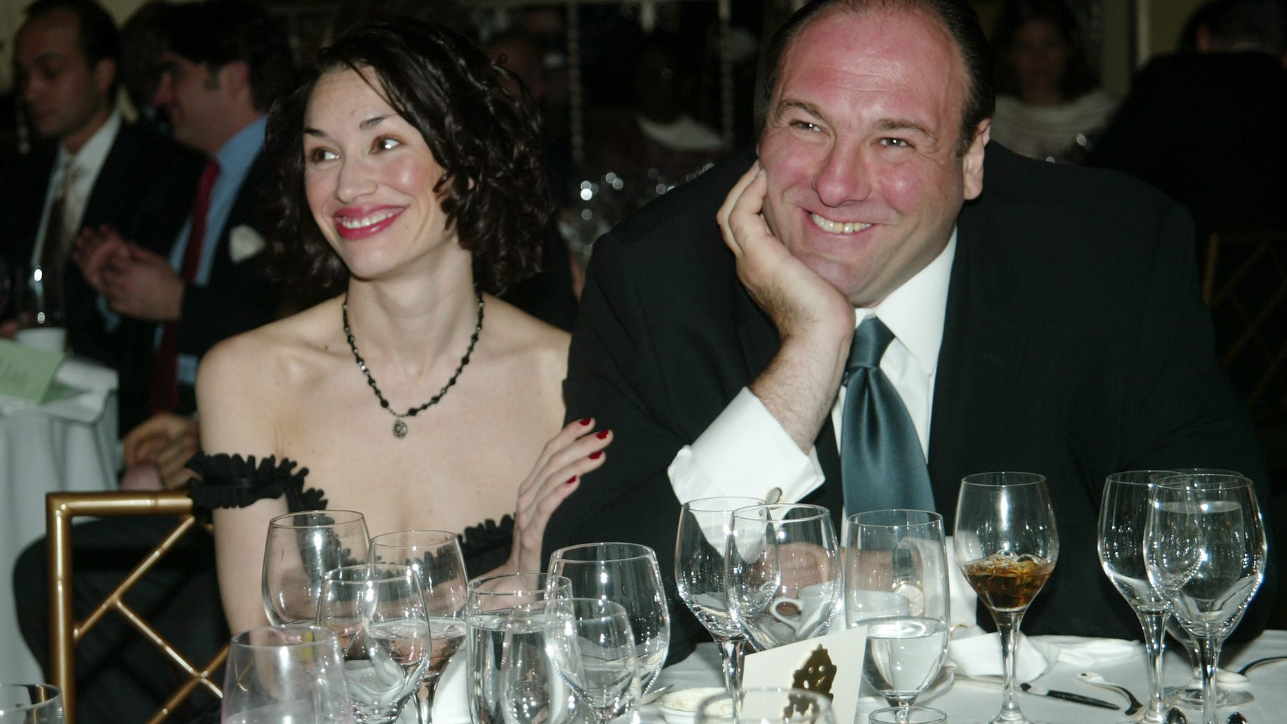 James Gandolfini and Lora Somoza at the Annual Benefit for the African Rainforest Conservancy April 5, 2003 in New York City.