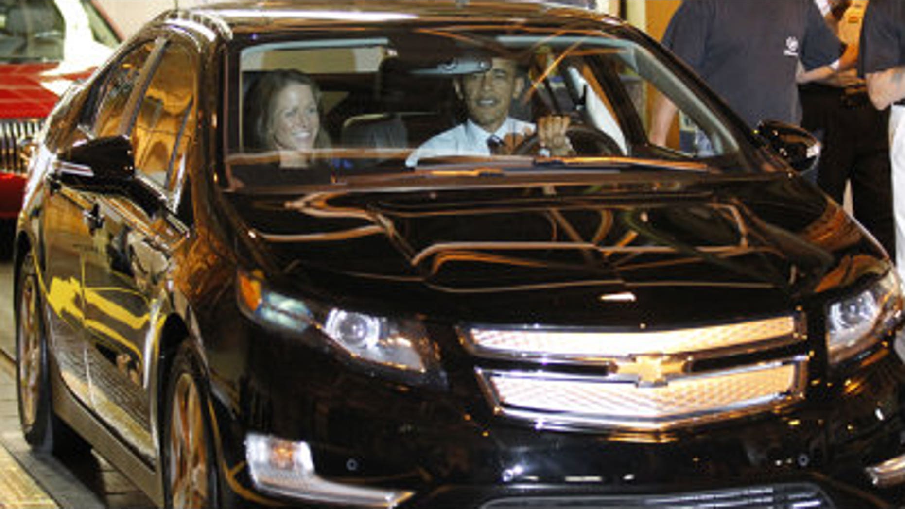 President Obama behind the wheel of the Chevy Volt in July, 2010