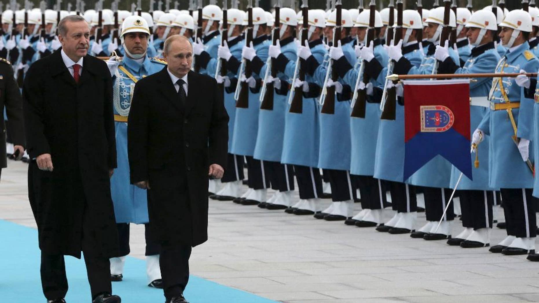 Russian President Vladimir Putin, right, and his Turkish counterpart Recep Tayyip Erdogan meeting in Ankara in 2014.