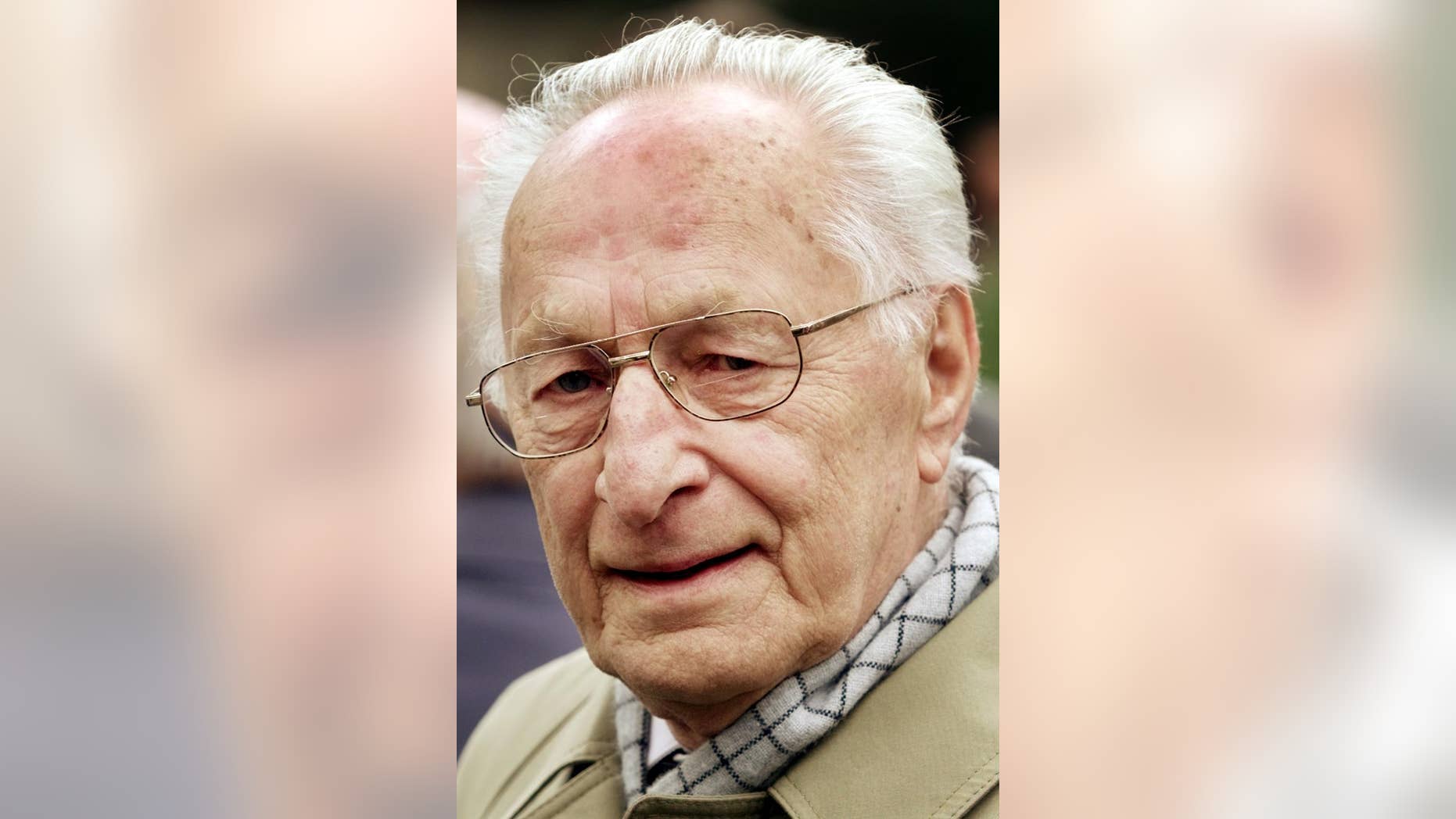 FILE - The April 18, 2002 file photo shows the last defense minister of the GDR Heinz Kessler as he attends the funeral of the wife of GDR founder Walter Ulbricht, Lotte Ulbricht in Berlin. Kessler who was convicted of manslaughter for upholding the shoot-to-kill order at the communist country’s border, has died. He was 97. (AP Photo/Herbert Knosowski, file)